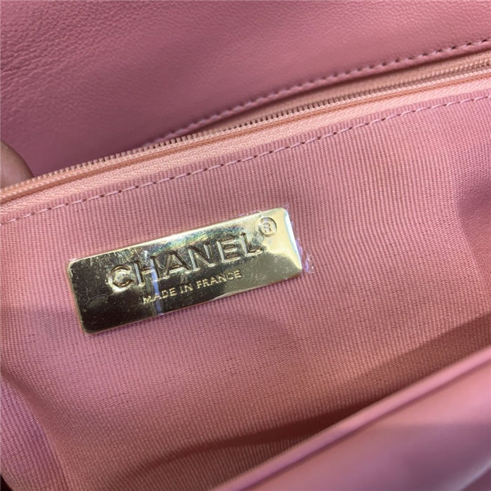 Maxi Chanel 19 Flap Bag Lambskin Pink High