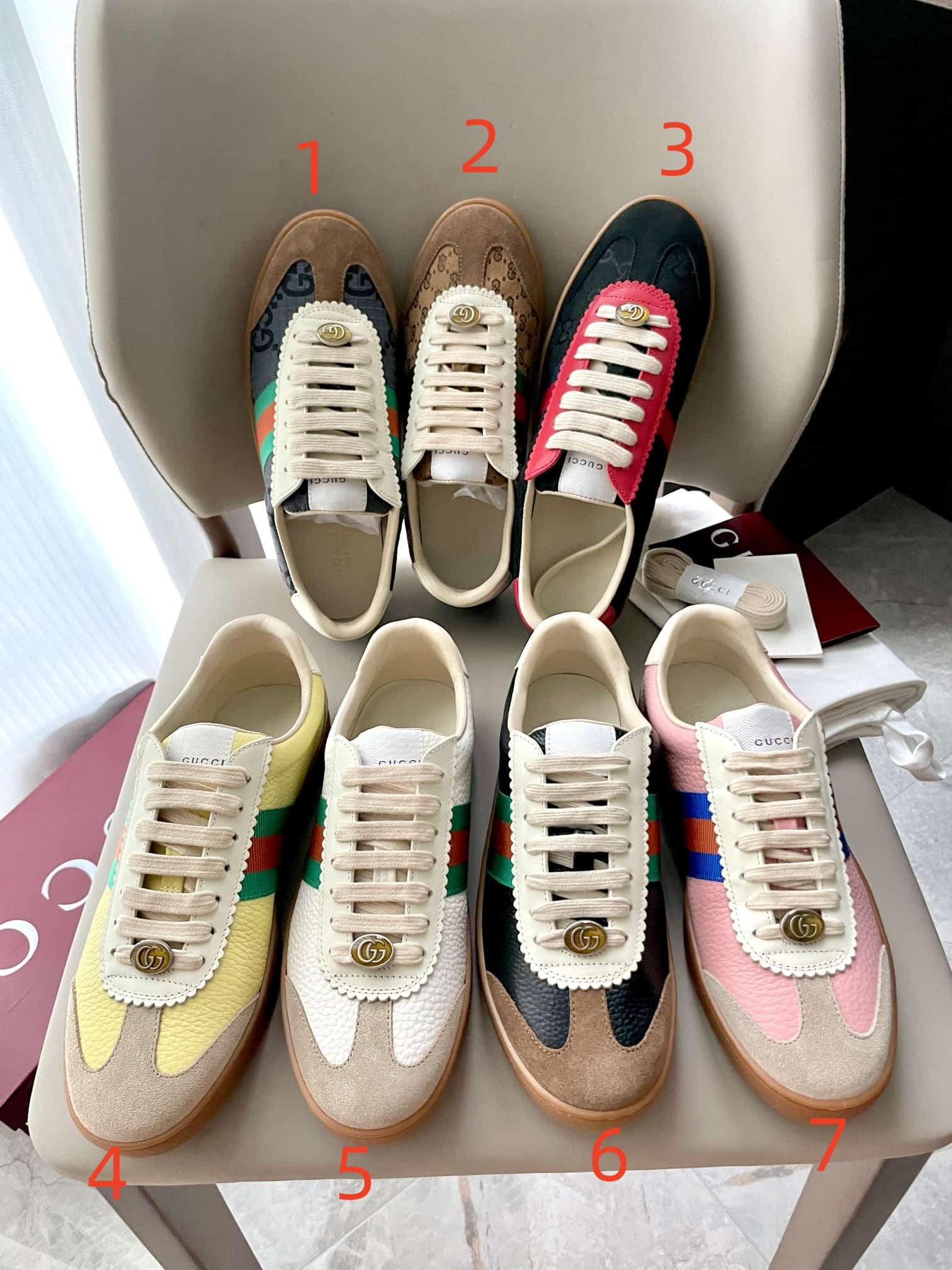 Gucci Calfskin Suede Web Sneaker shoes G74 Men Women