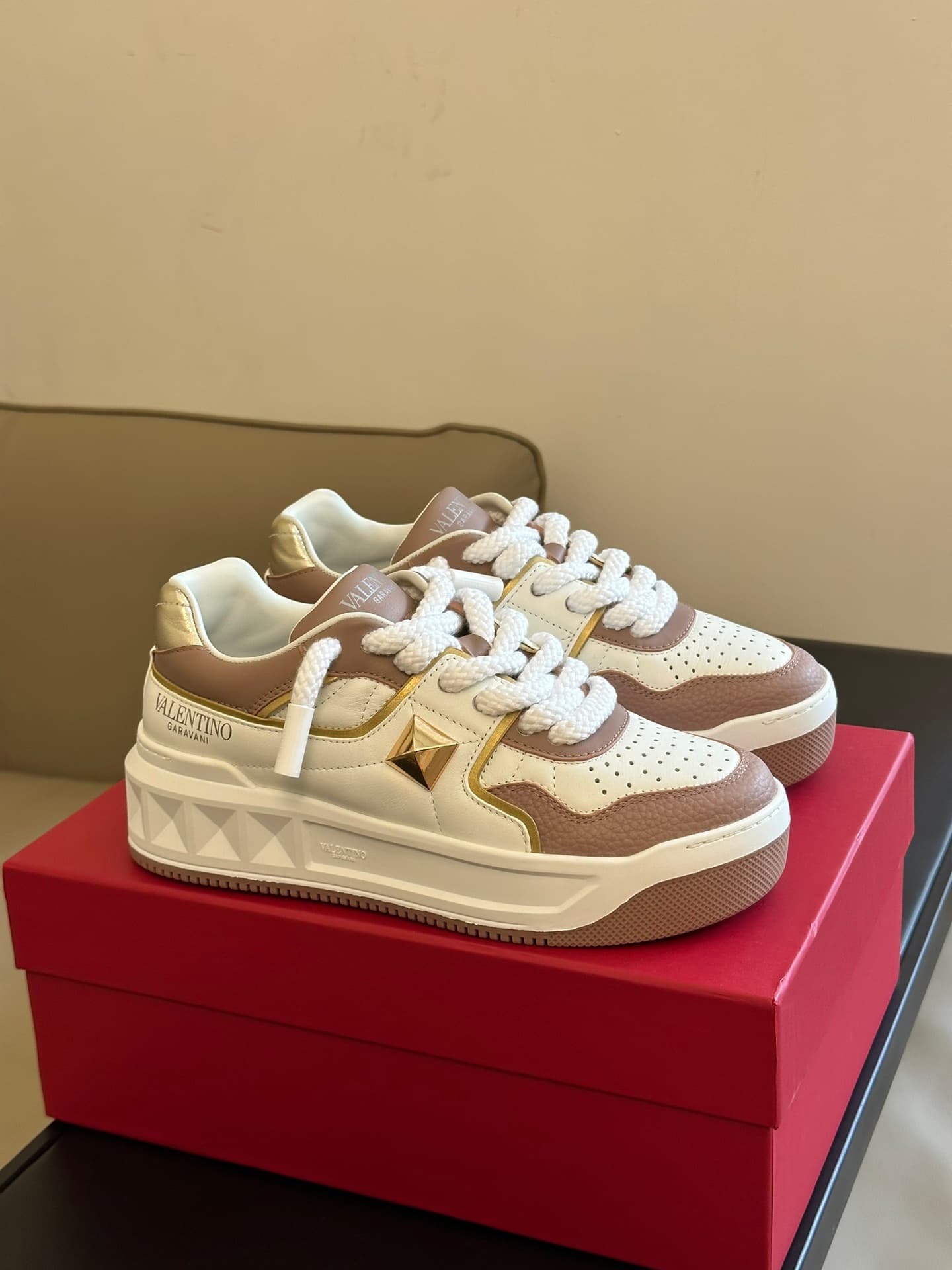 Valentino Garavani One Stud XL leather sneakers Men Women