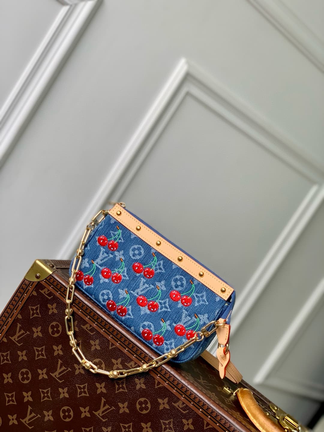 Louis Vuitton x TM Pochette Accessoires Monogram cherry denim M13994 High
