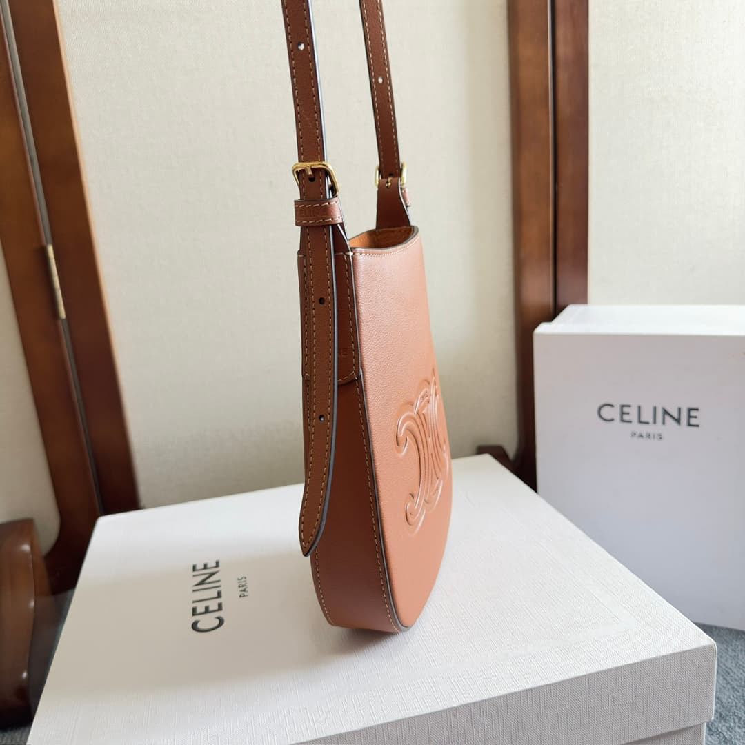 Celine Heloise Phone Pouch in Tan Supple Calfskin Leather High
