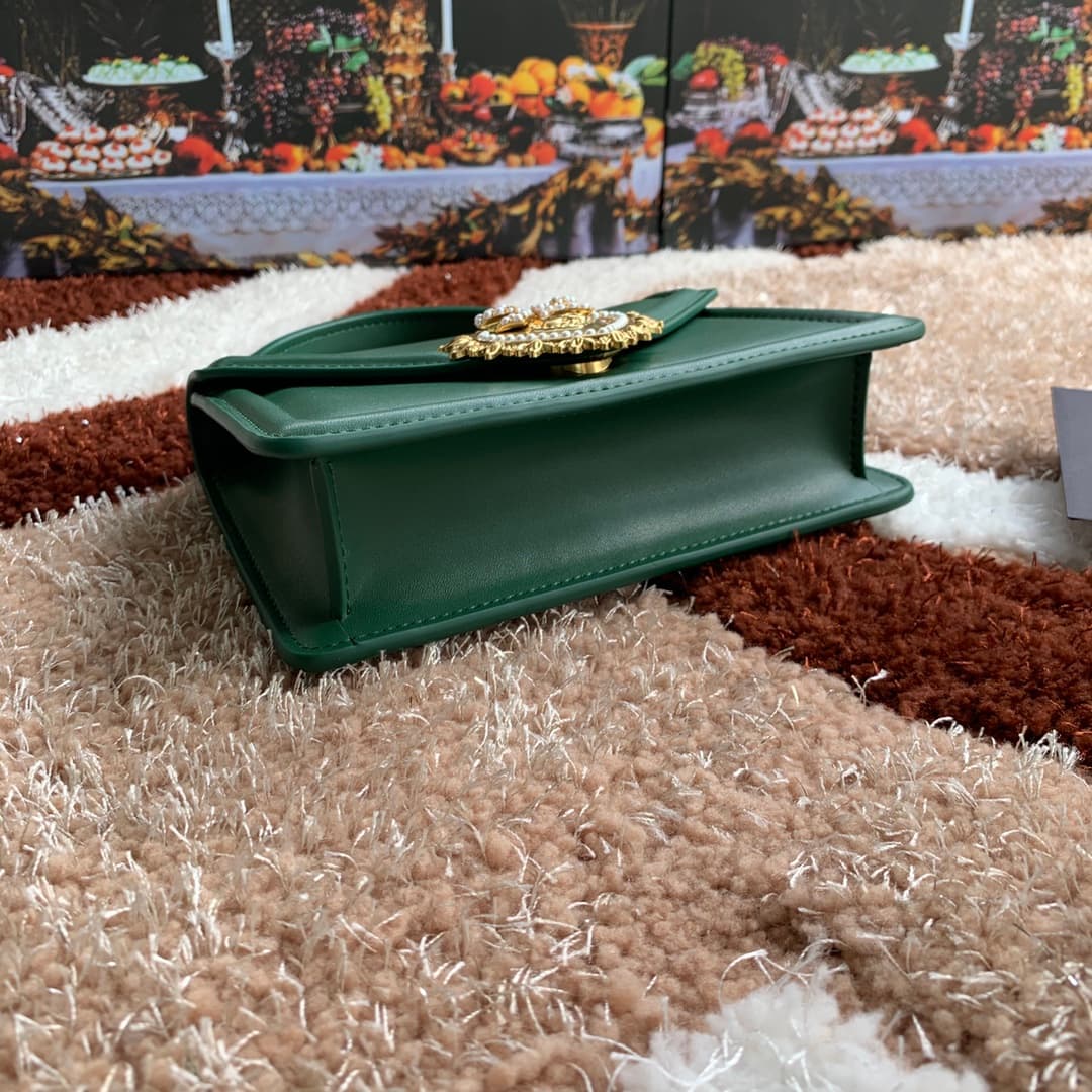 Dolce & Gabbana Small Devotion bag in smooth calfskin in Green High