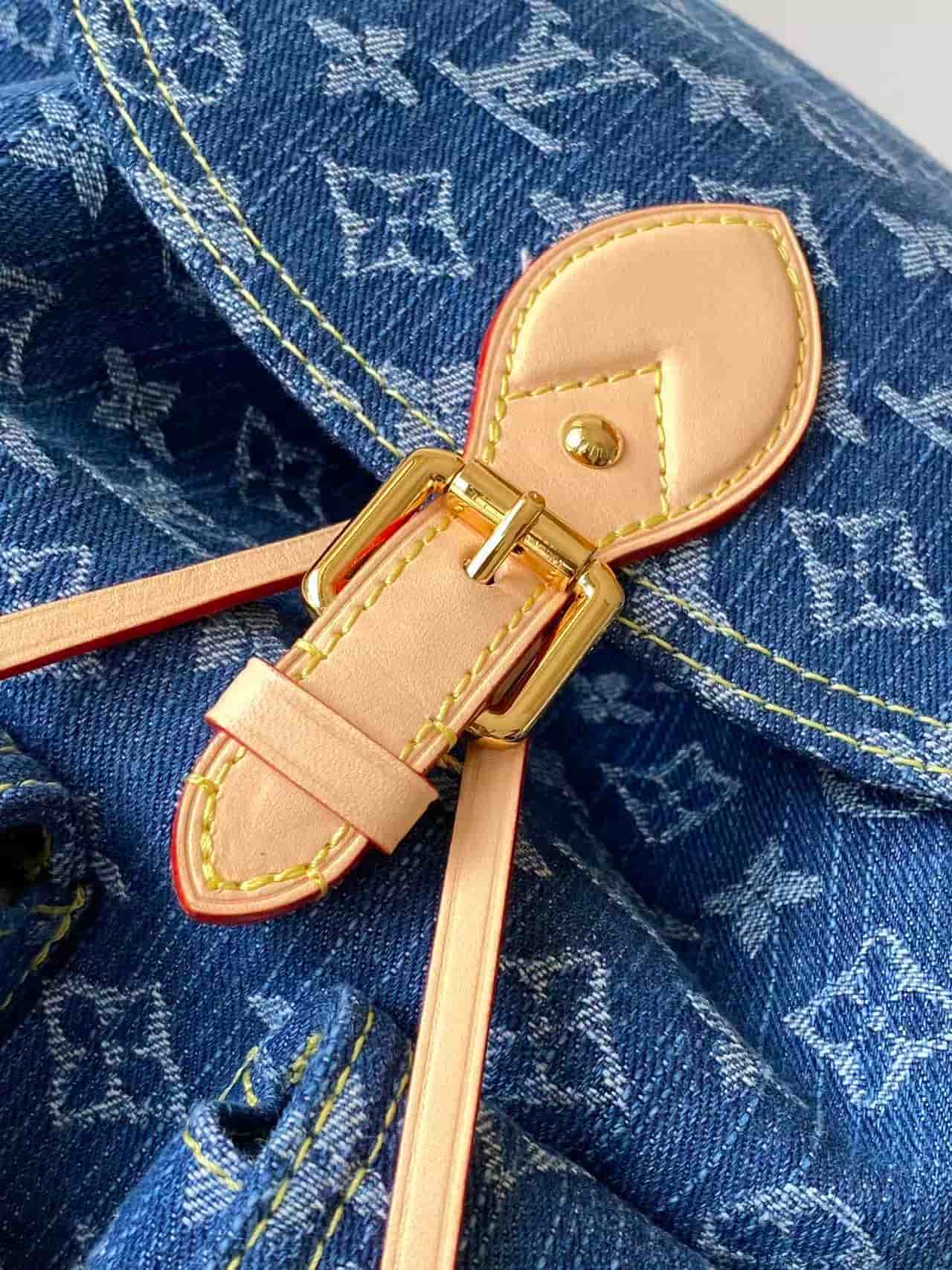 Louis Vuitton Montsouris Cargo Backpack Blue Denim M27330 High