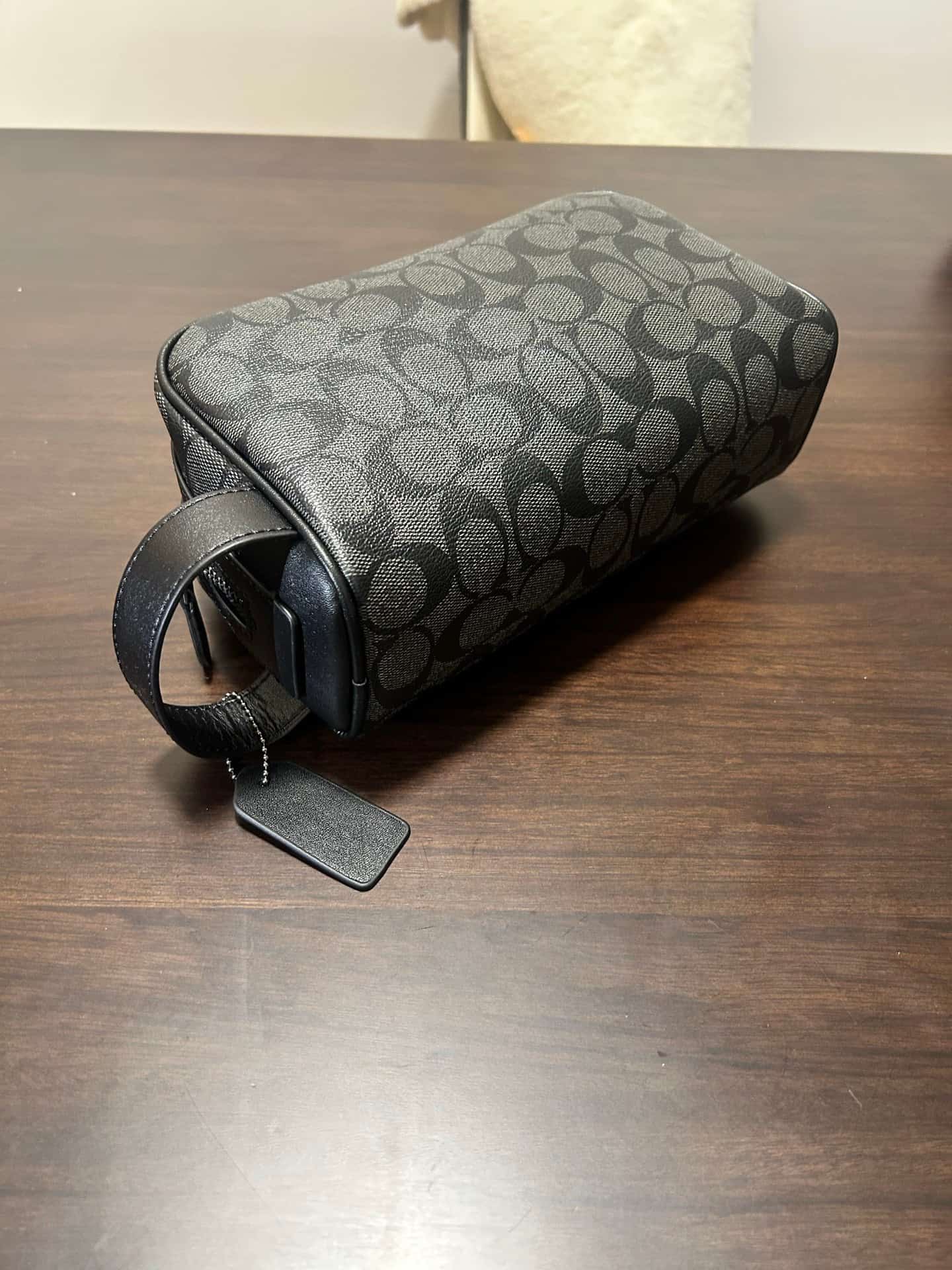 Coach Small Travel Kit in Signature Canvas in Charcoal Grey High