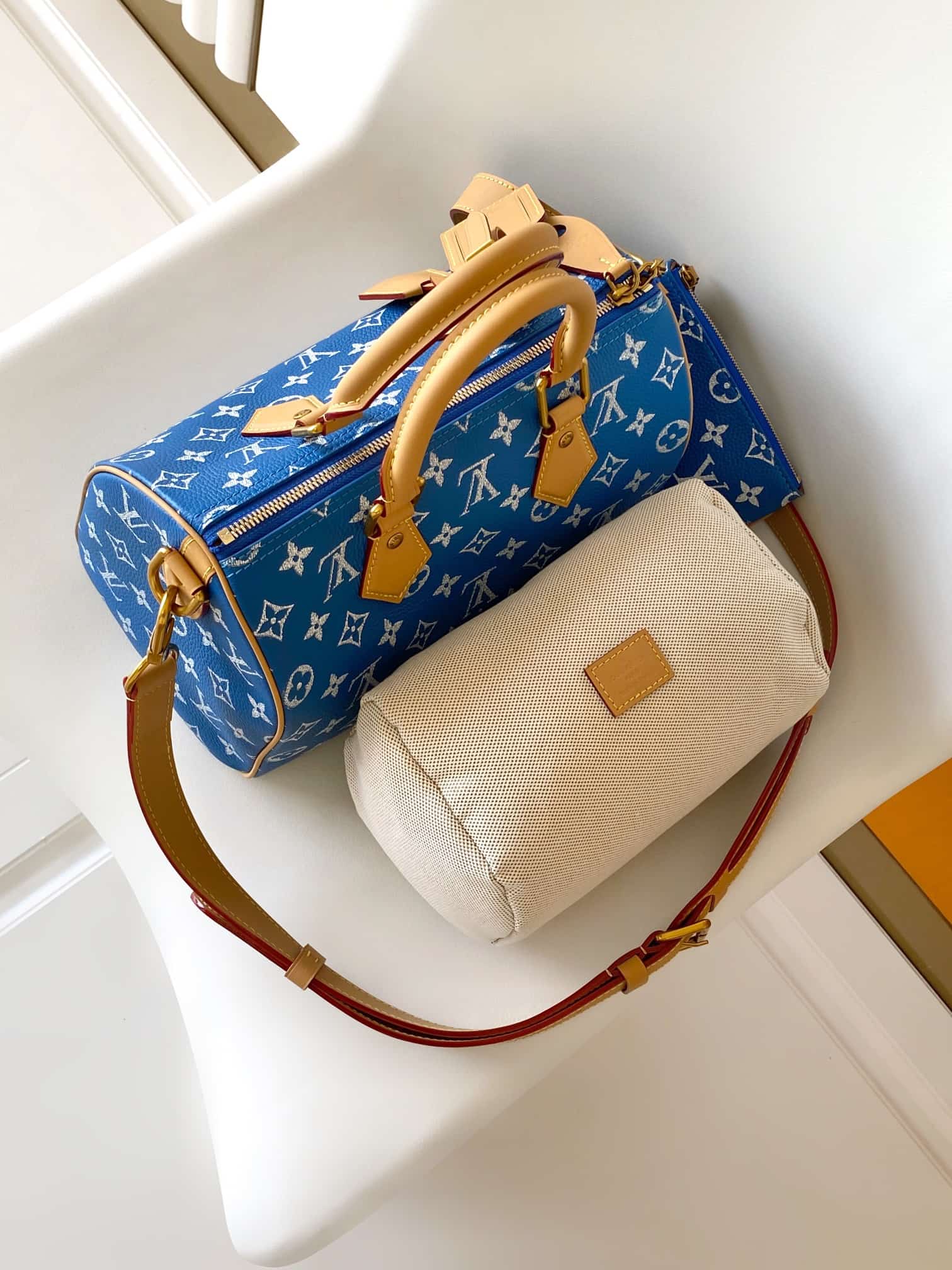 Louis Vuitton Speedy P9 Bandoulière 25 Blue Soft calfskin M24424 High