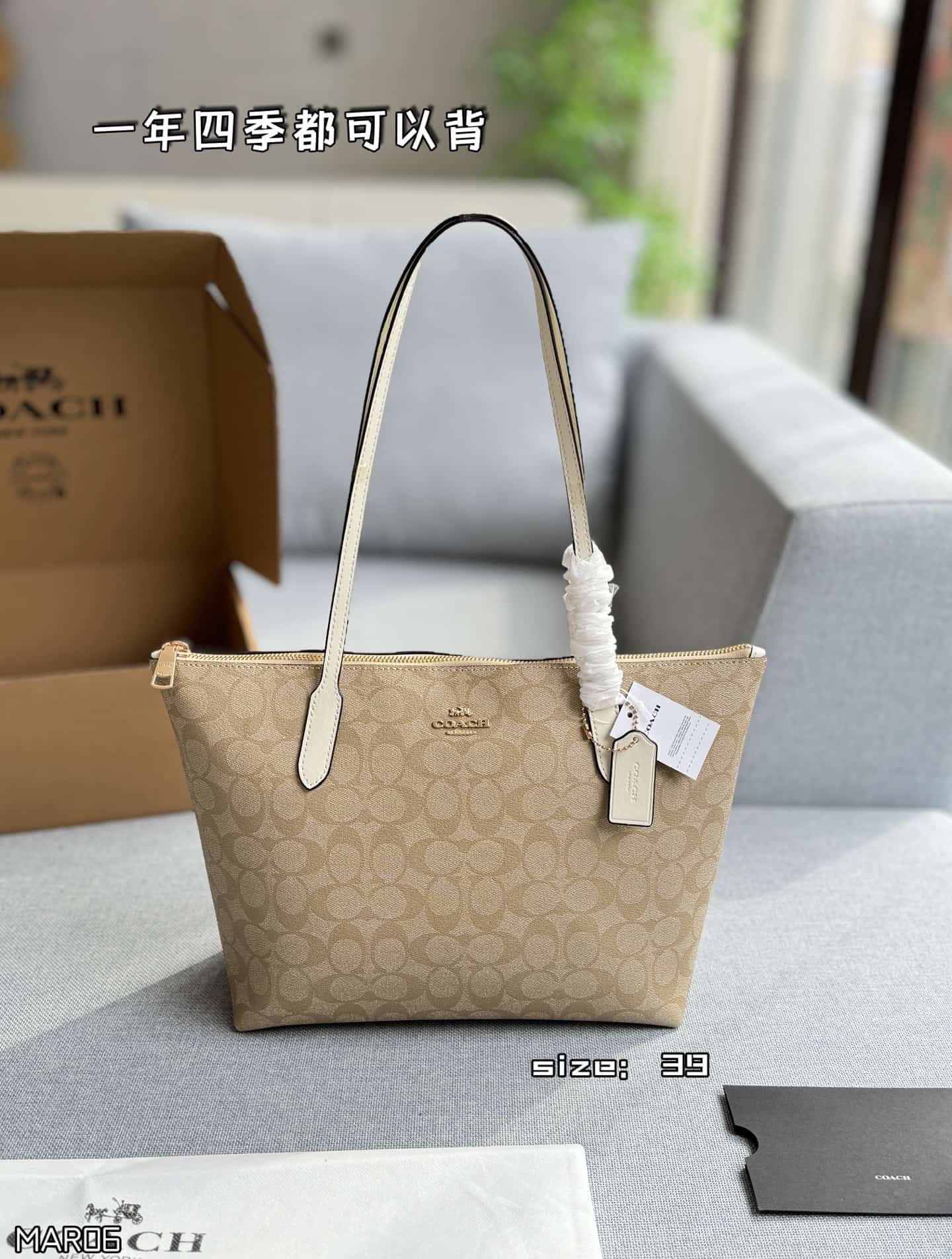 Coach Fiona Zip Tote Bag In Signature Canvas