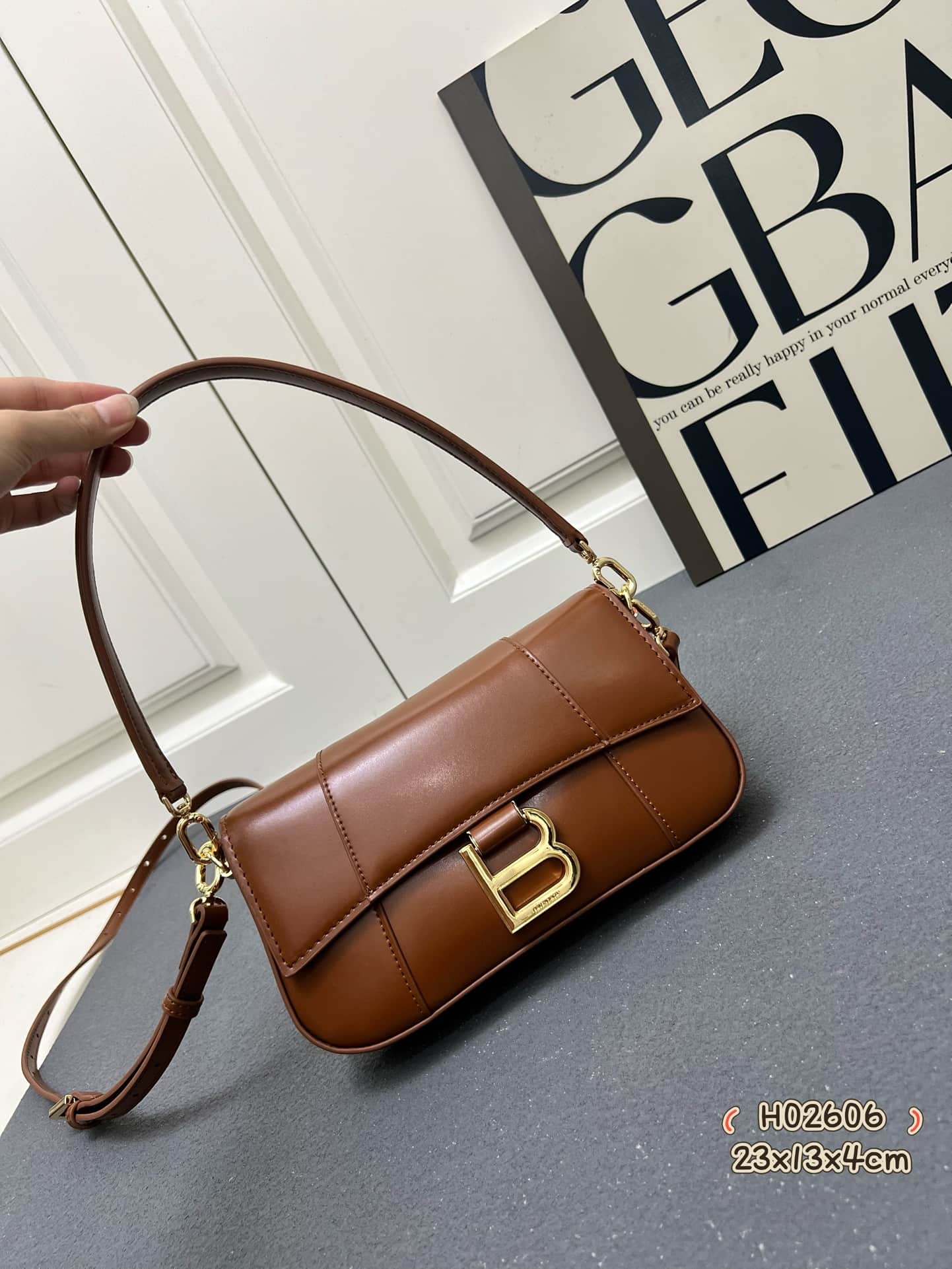 Balenciaga Hourglass sling bag Brown High