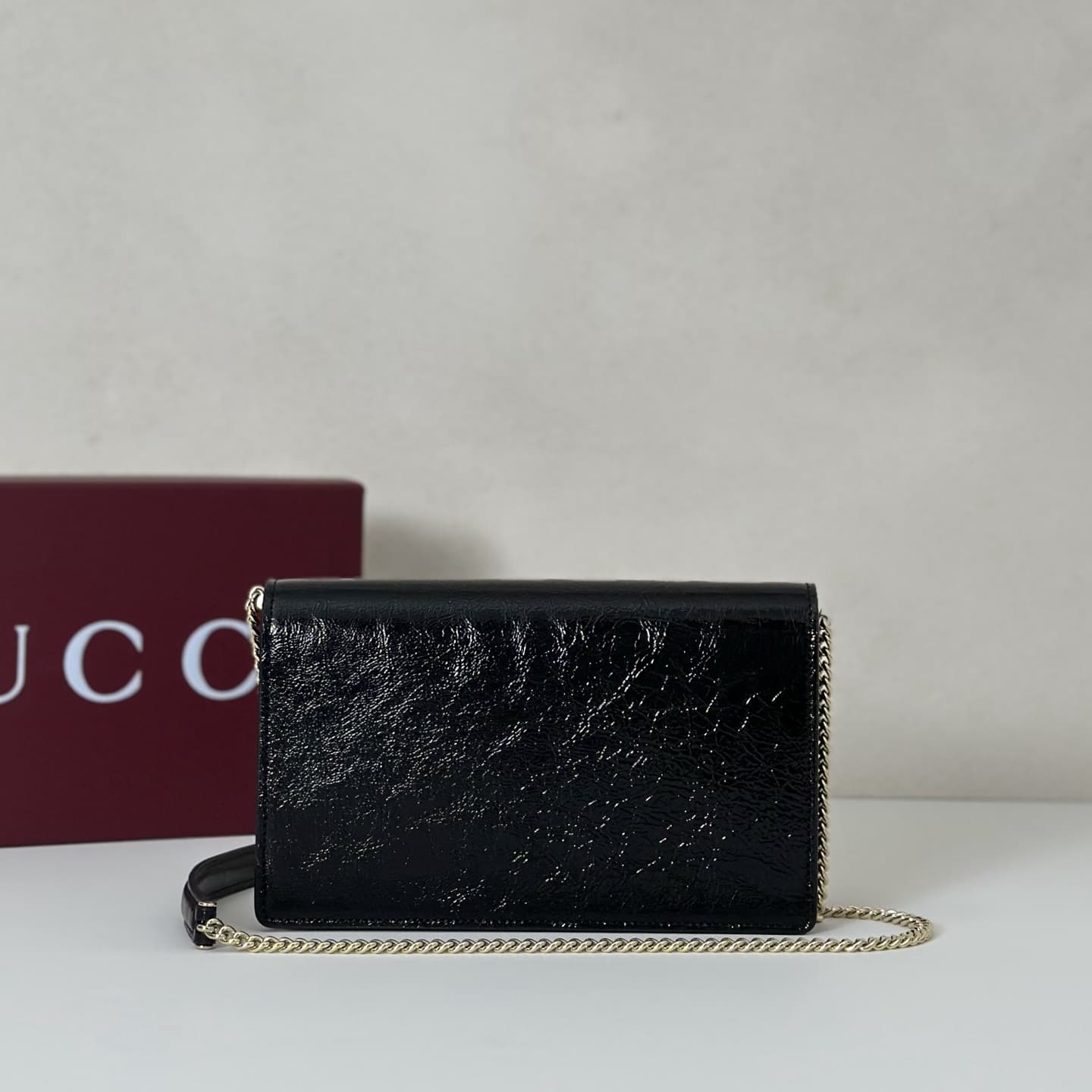 DIONYSUS WALLET ON CHAIN 837374 Black leather High