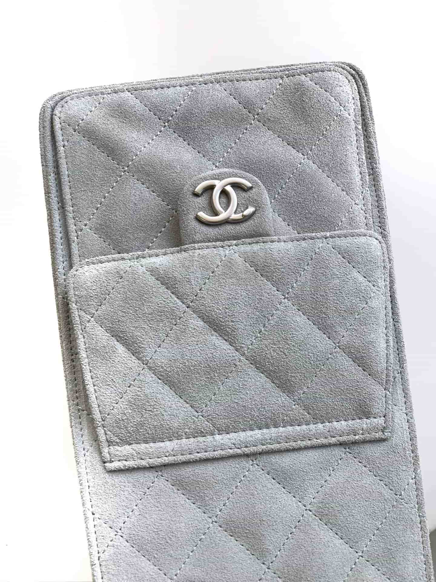 Chanel 25 Medium Hobo Medium handbag AS5311 Suede & Silver-tone Metal Grey High