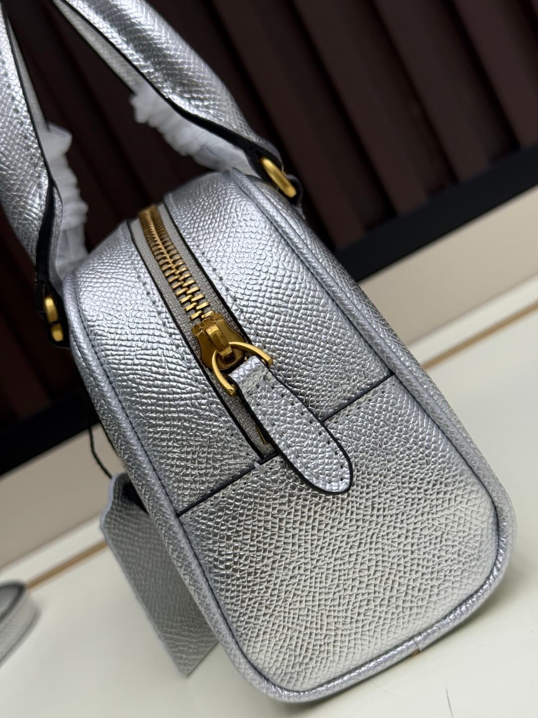 Valentino Garavani Mini VLogo Signature Bowling Bag Silver