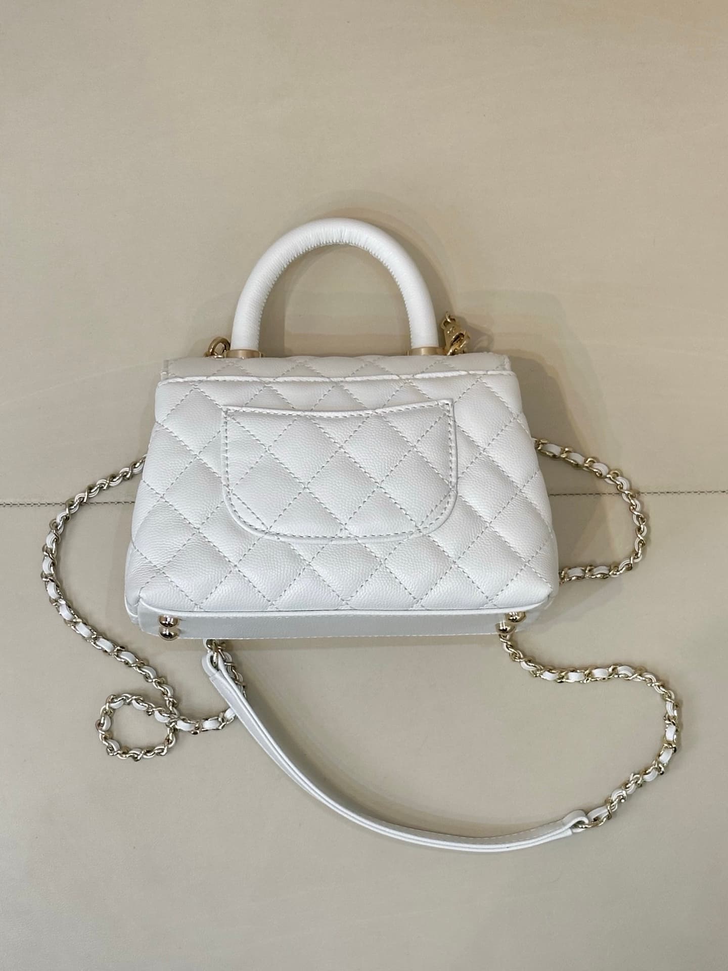 Chanel Mini Flap Bag with Top Handle Grained Calfskin & Gold-Tone Metal AS2215 TOP