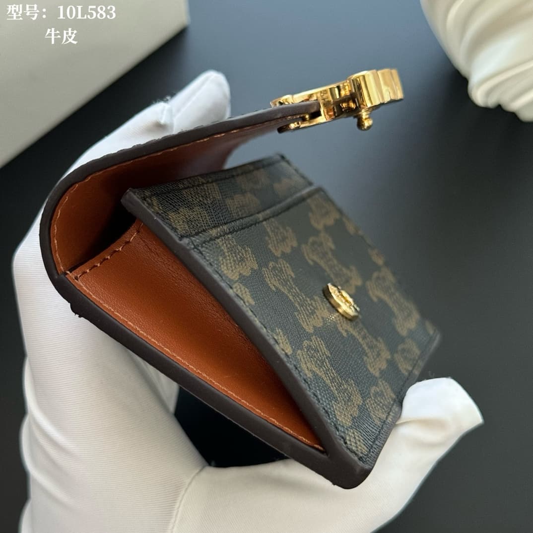 Celine Triomphe Flap Card Holder in Canvas High
