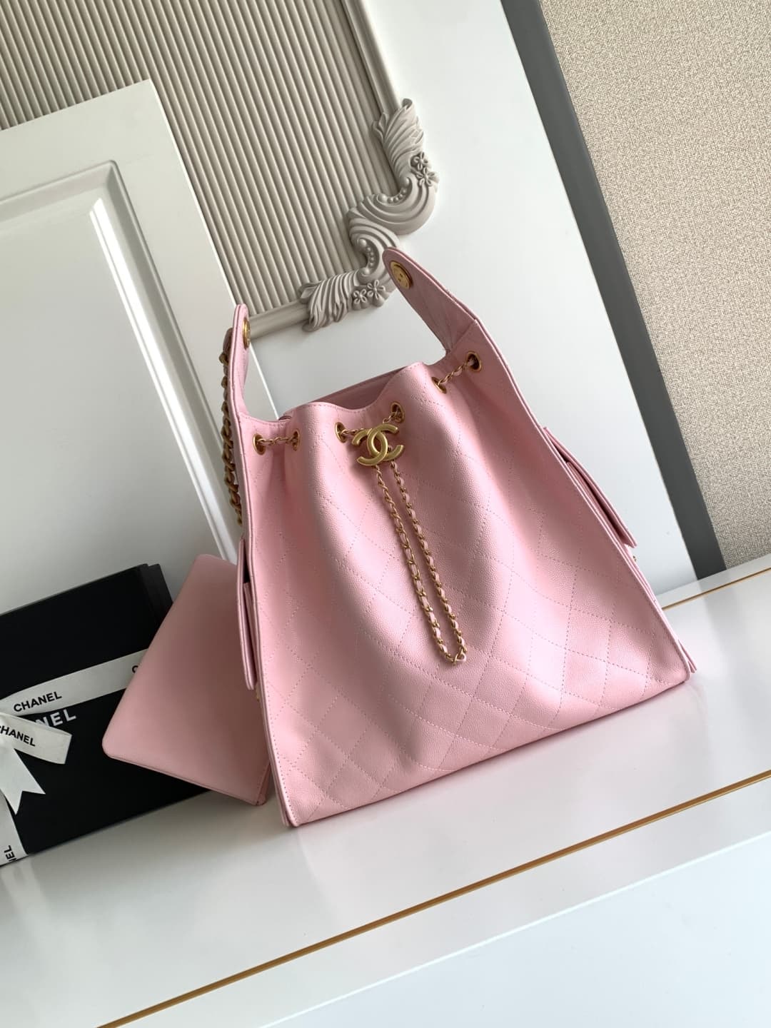 Chanel 25 Medium Hobo Medium handbag AS5311 Grained Calfskin & Gold-tone Metal Pink A