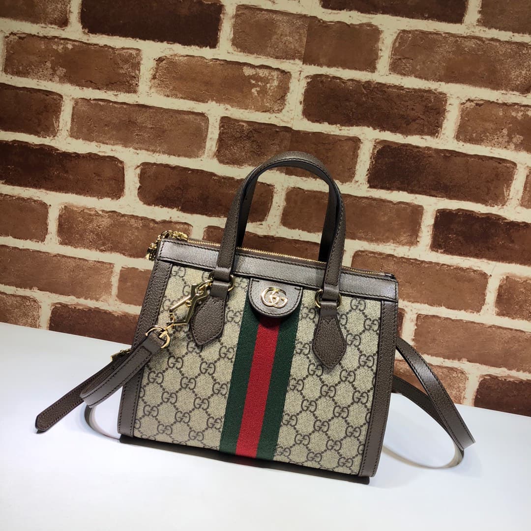 Ophidia small GG tote bag 547551 Brown high