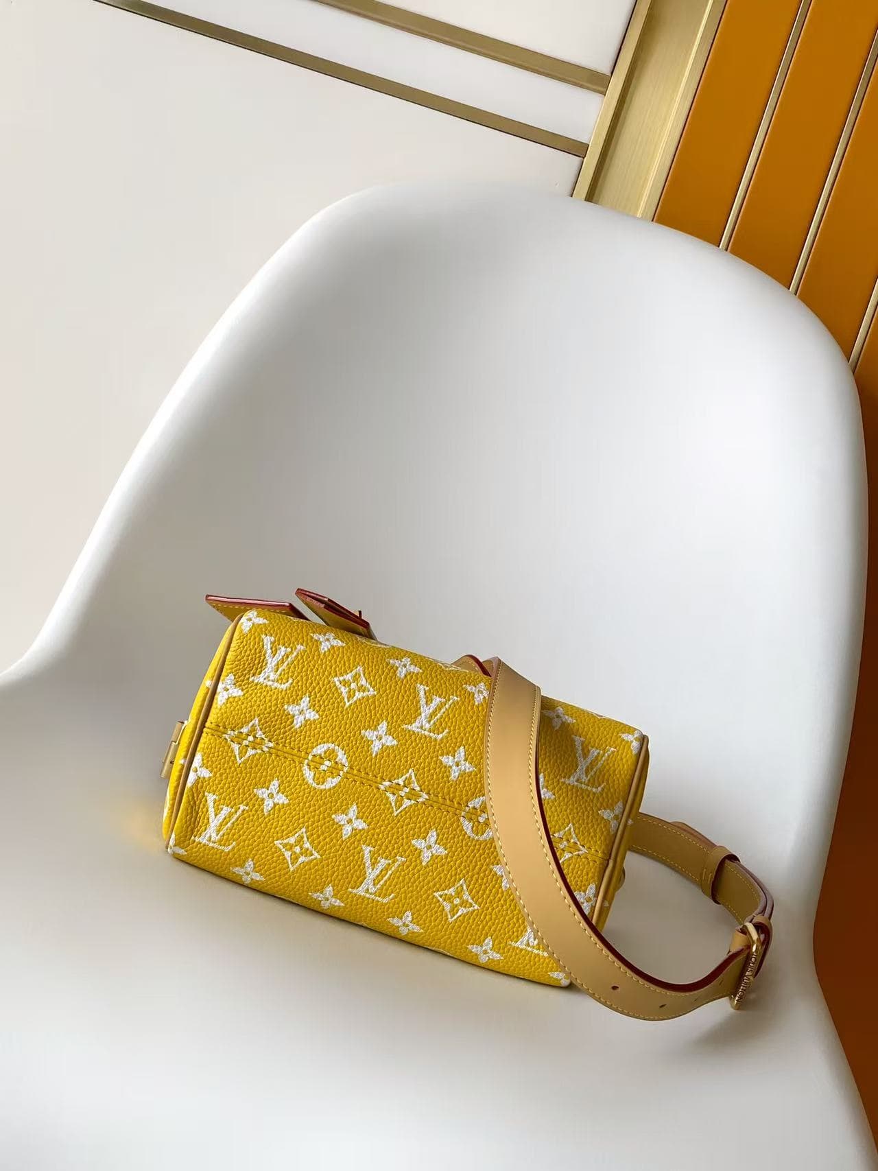 Louis Vuitton Speedy P9 Bandoulière 20 Yellow Calfskin leather M28186 High