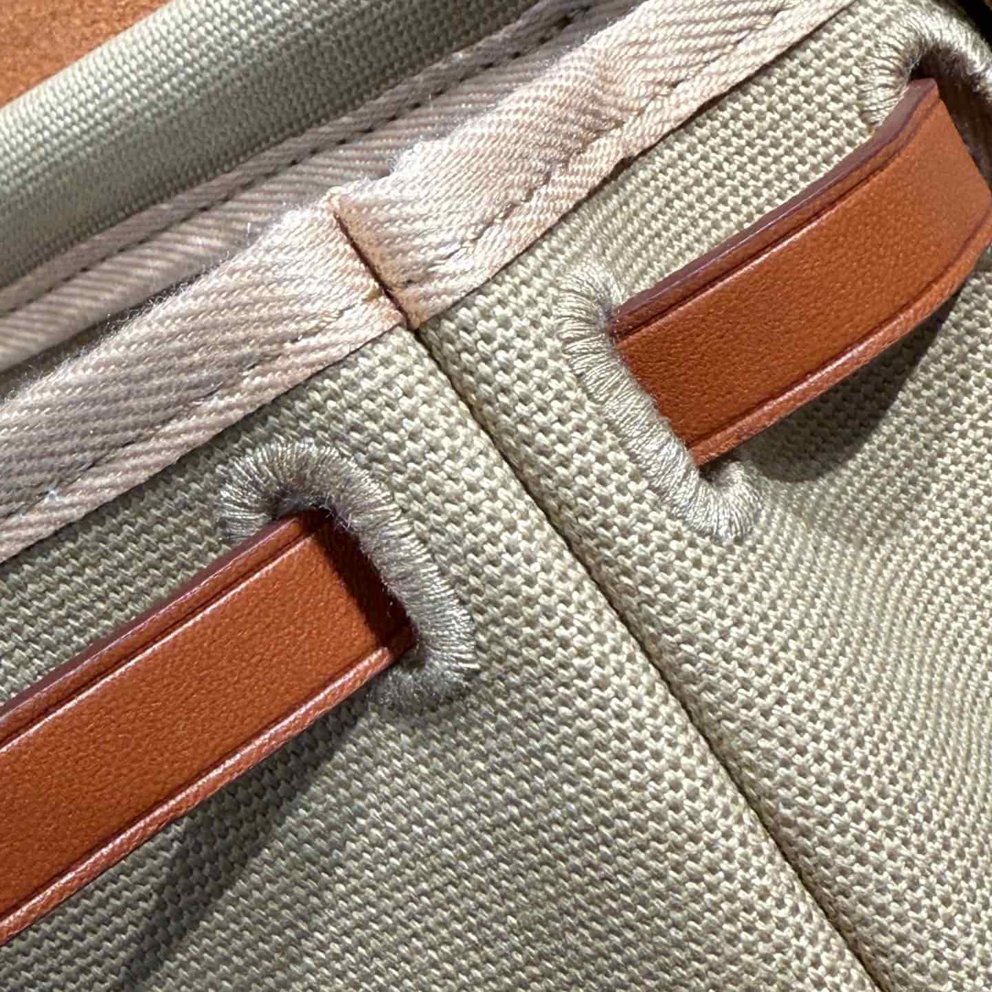 Hermes Herbag Zip Mini 20 bag Canvas and Leather Gold TOP