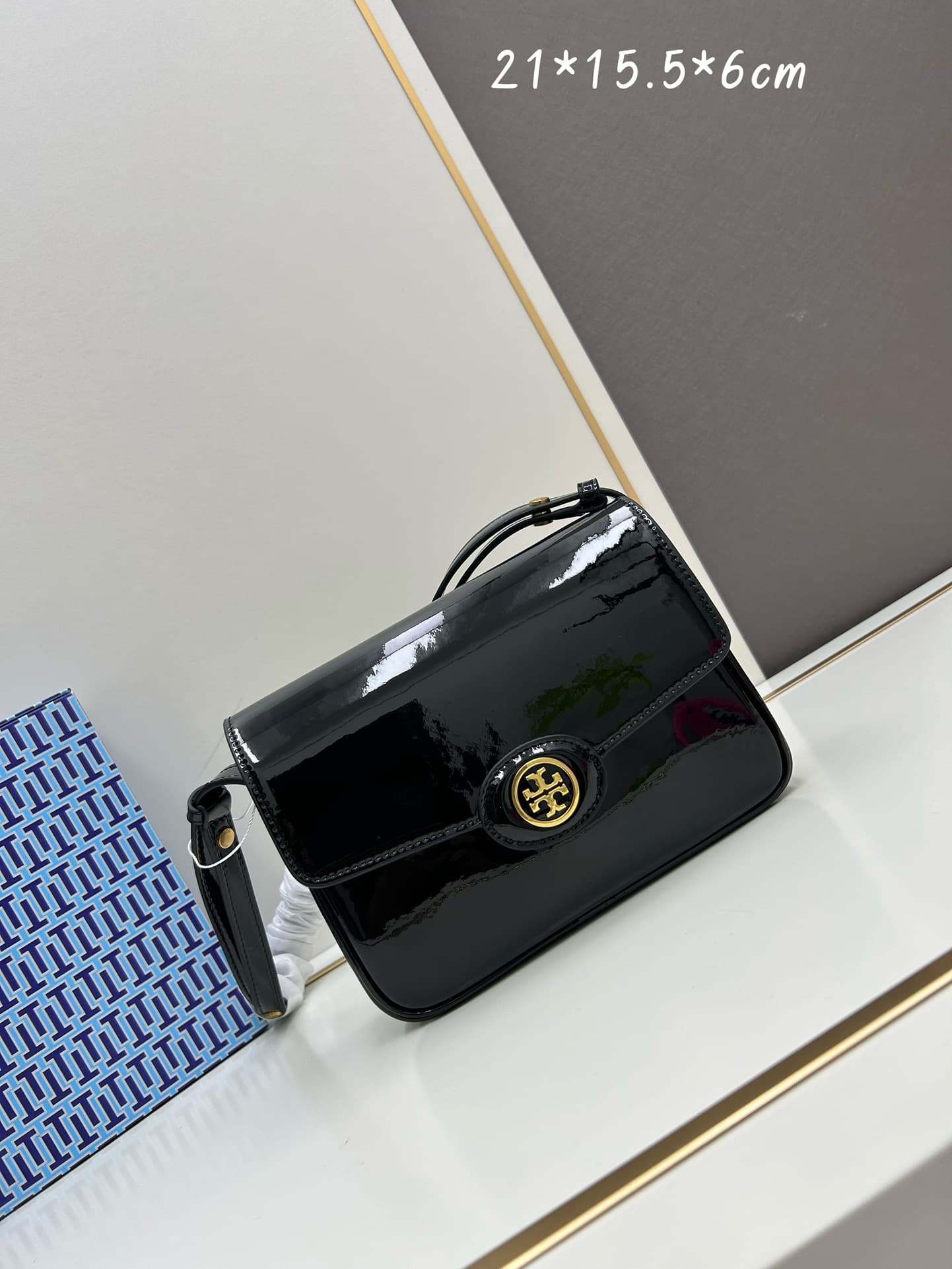 Tory Burch Robinson Spazzolato Convertible Shoulder Bag Black High