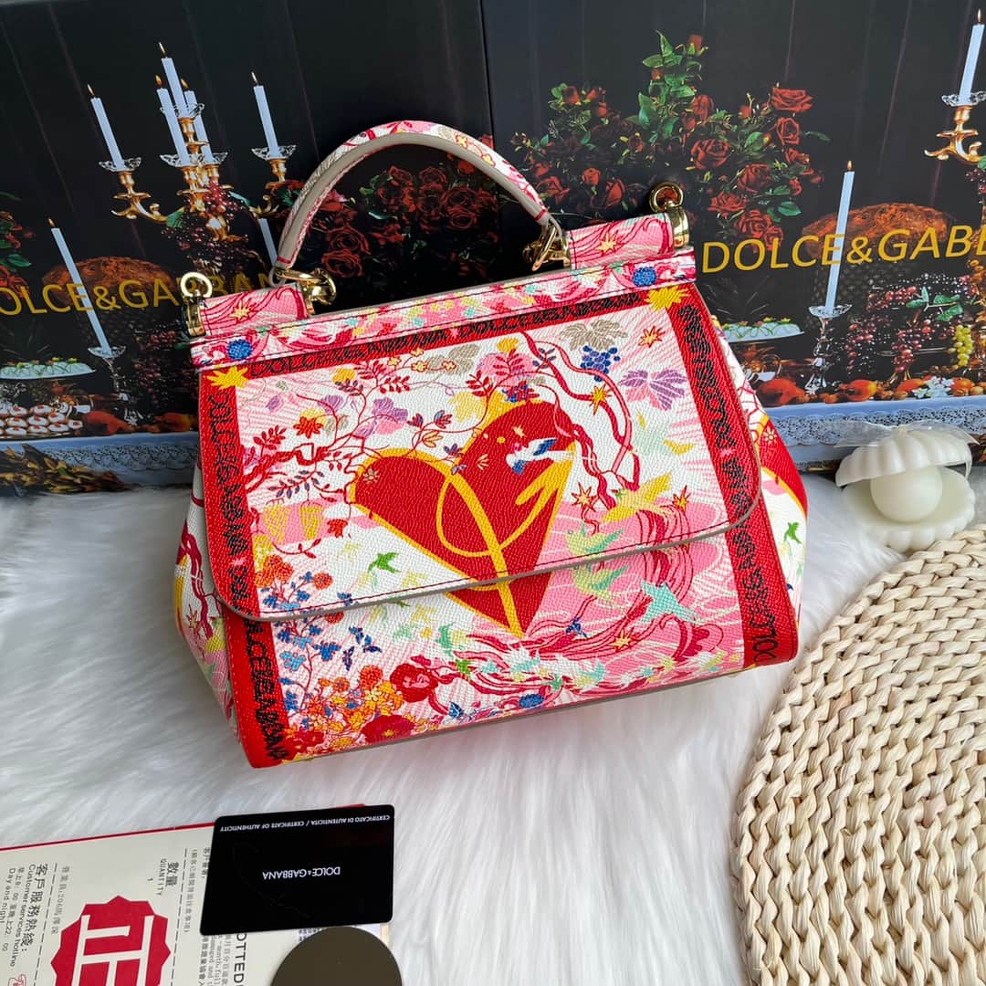 Dolce & Gabbana Miss Sicily top handle bag with multicolor print leather High