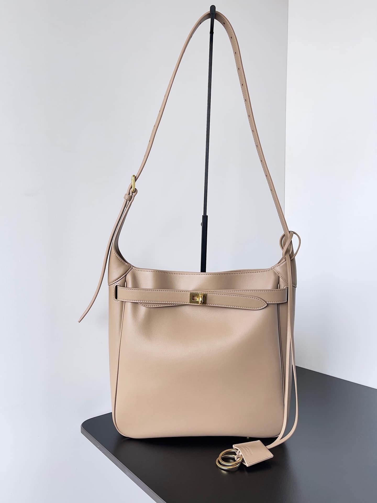 Balenciaga Smooth Calfskin Small Bel Air Hobo Bag in black High