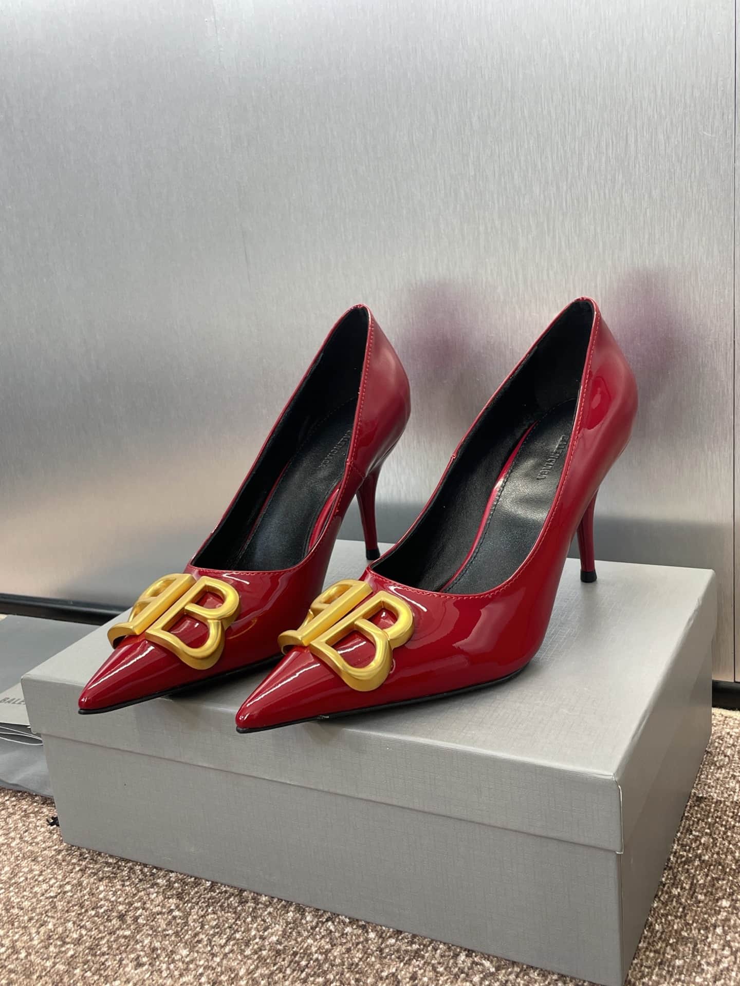 Balenciaga Patent Leather Flat Shoes High Women