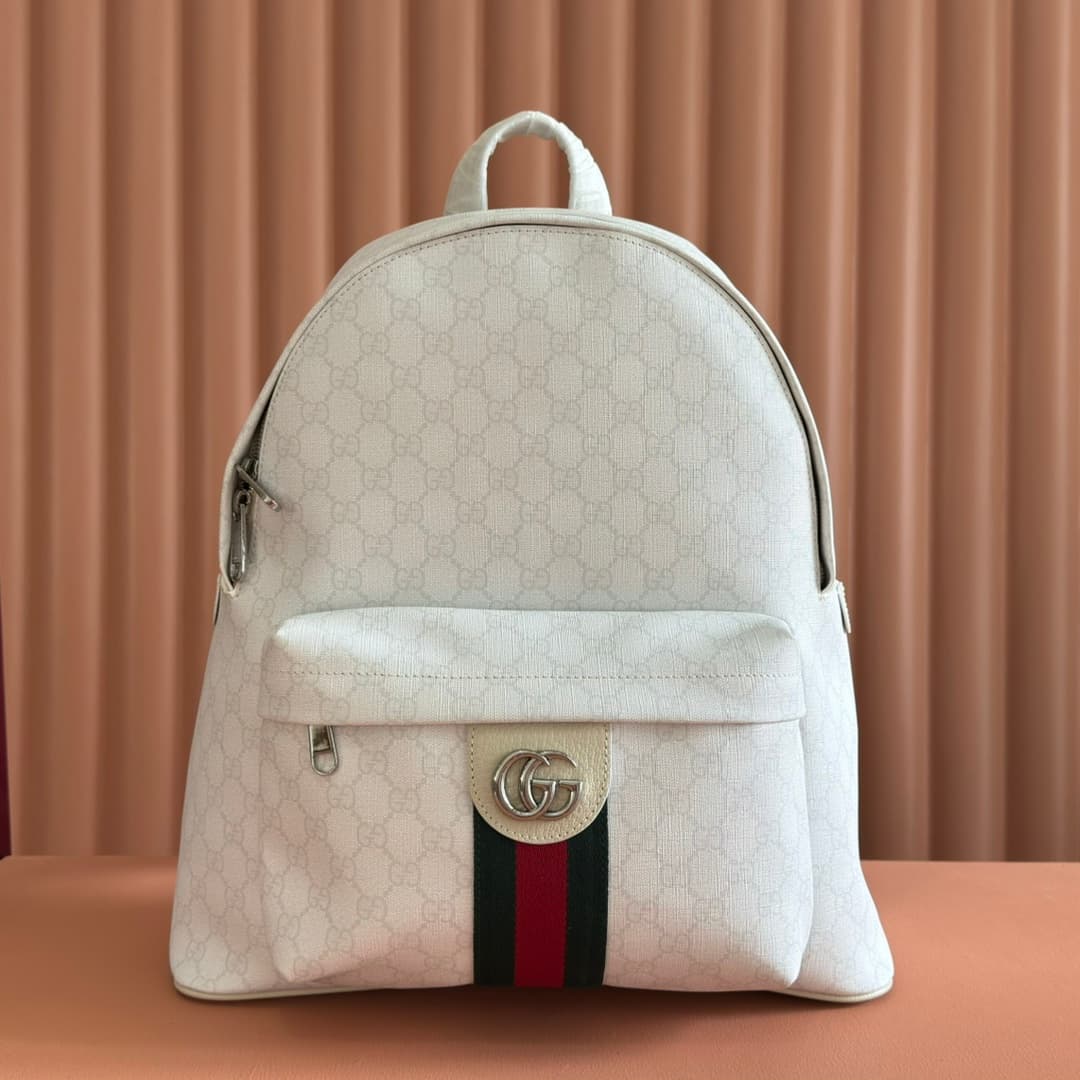 Gucci Ophidia Medium Backpack White soft GG Supreme 834466 High
