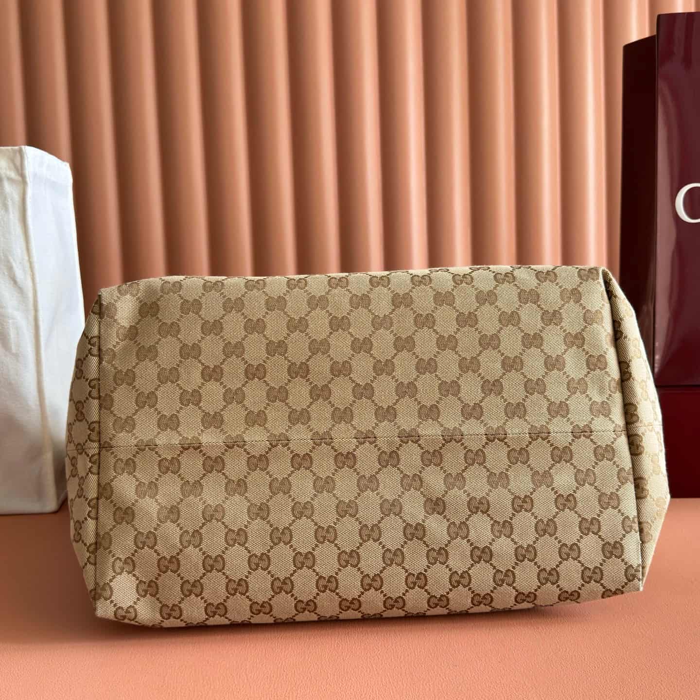 Gucci GG medium tote bag Sand and dark brown GG canvas ‎875929 High