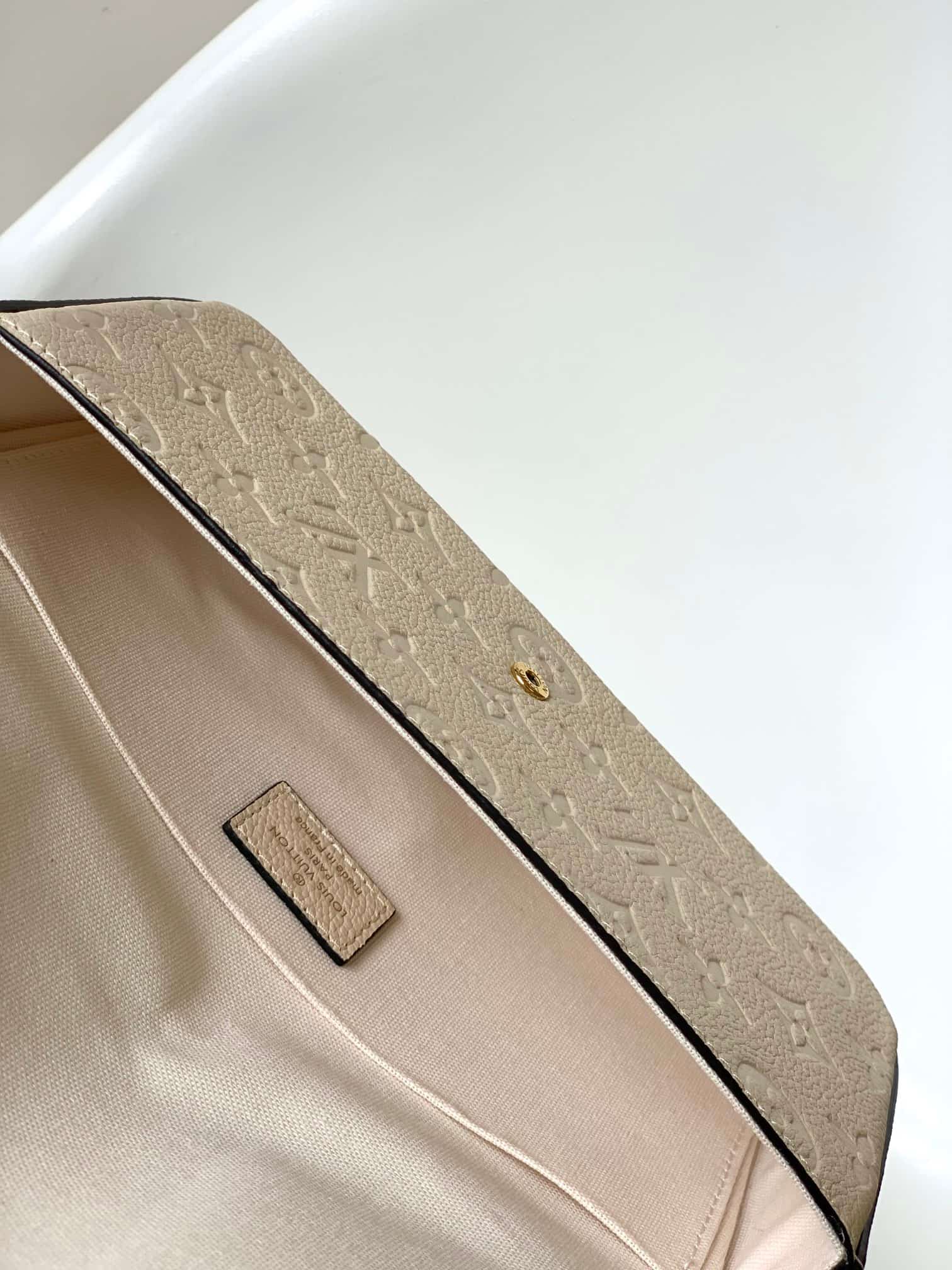 Louis Vuitton Pochette Félicie Cream Monogram Empreinte Leather M82363 High