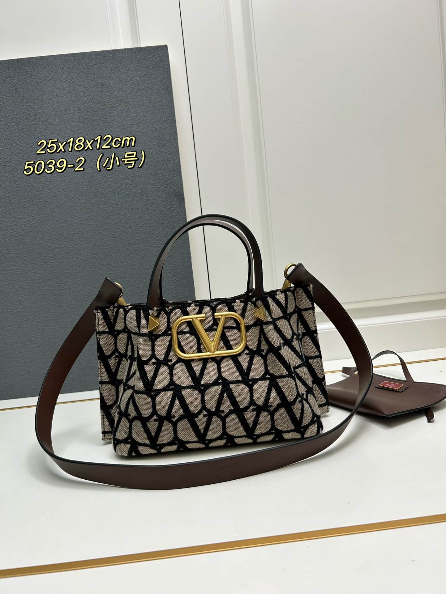 Valentino Garavani VLogo Signature Toile Iconographe Tote Bag Black Mid
