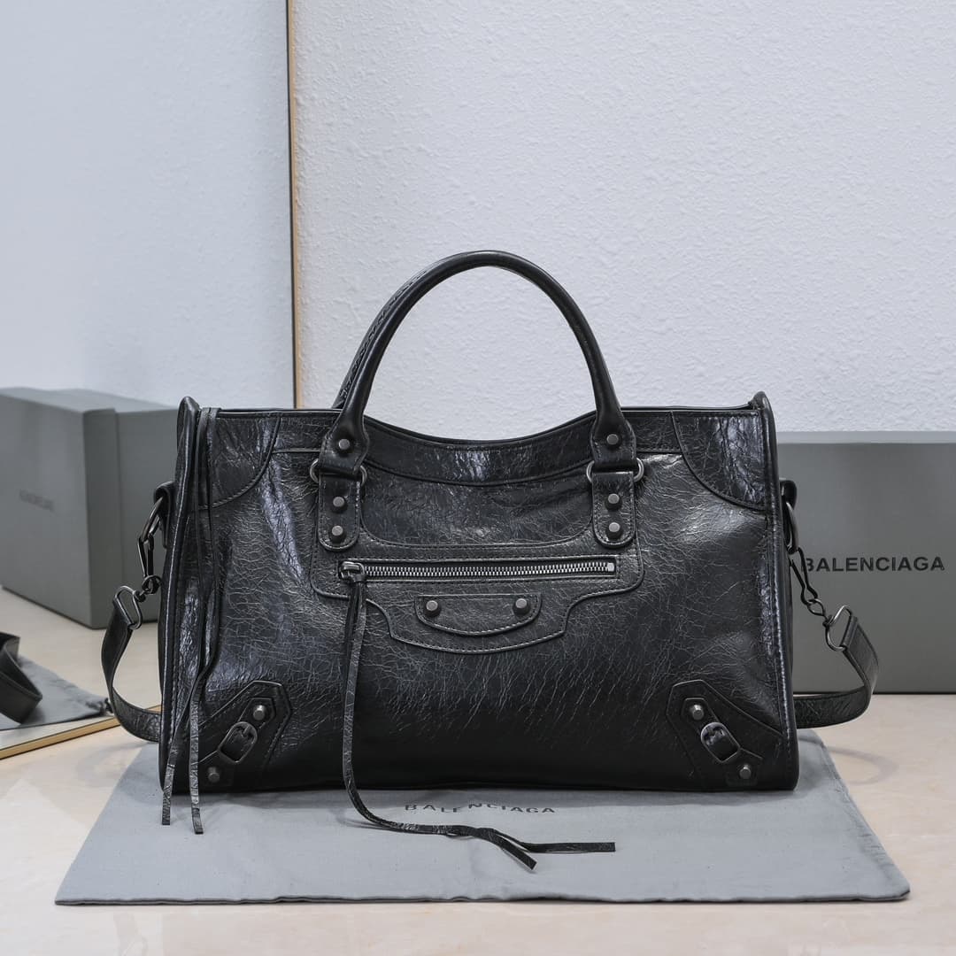 WOMEN'S LE CITY Medium Bag Black Metal Black High