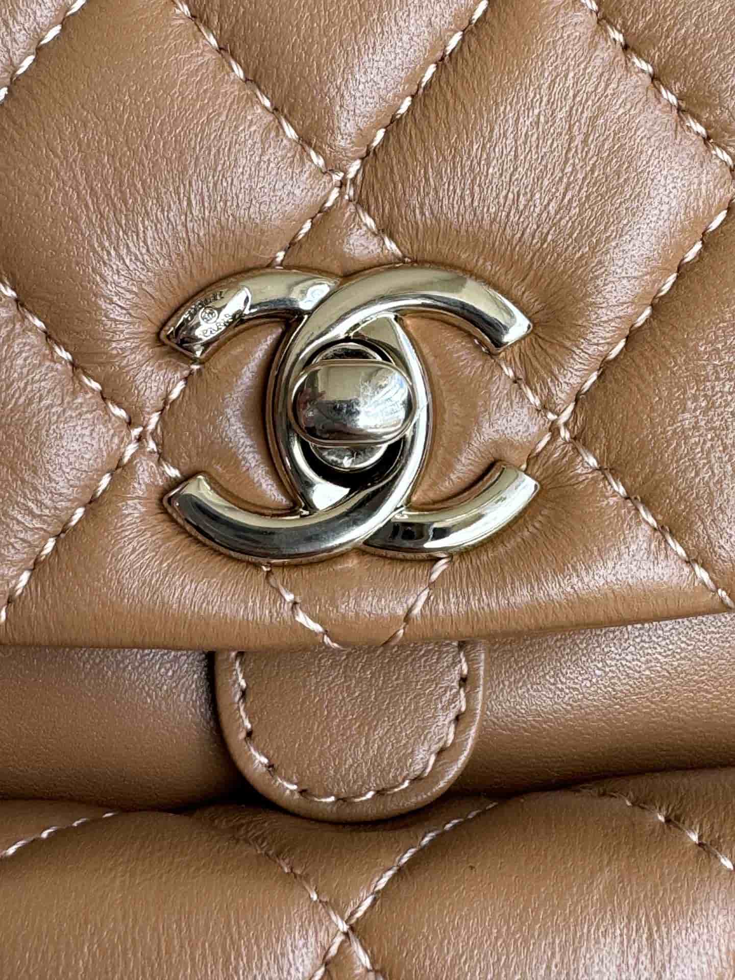Chanel Small Quilted Duma Backpack Lambskin AS2908 Caramel High