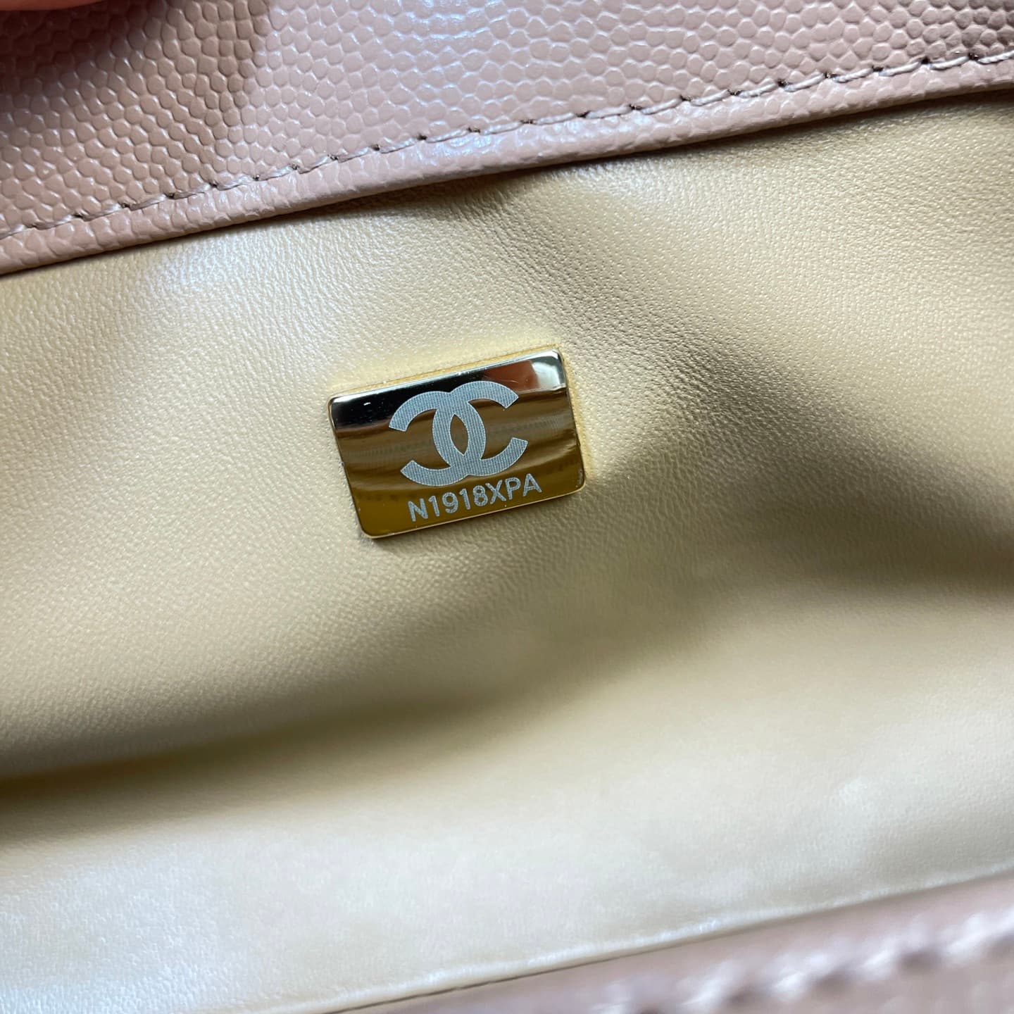 Chanel Maxi Flap Bag with Top Handle Grained Calfskin& Gold-Tone Metal AS6091 Caramel A