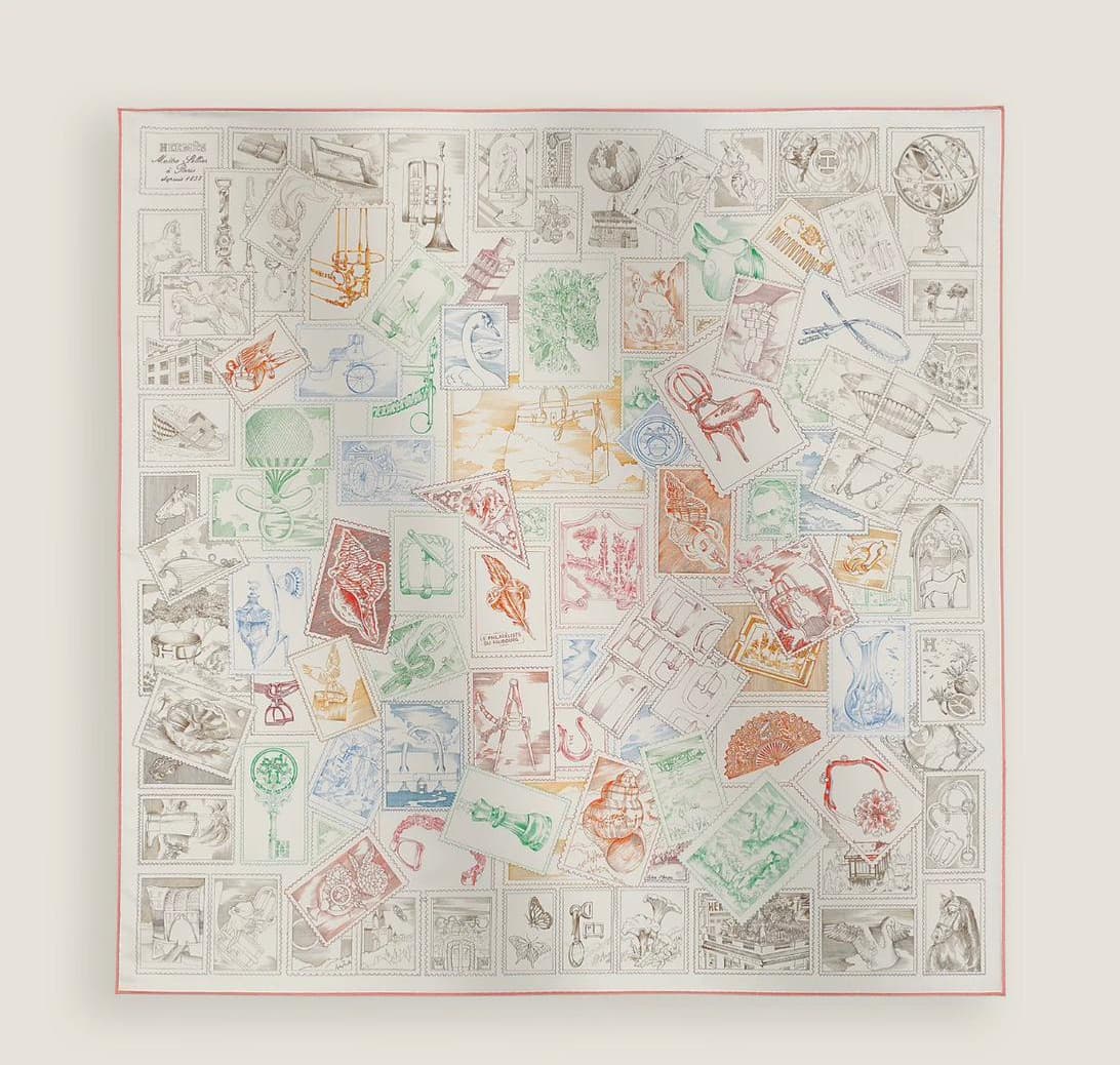 Hermes Le Philateliste du Faubourg scarf 90