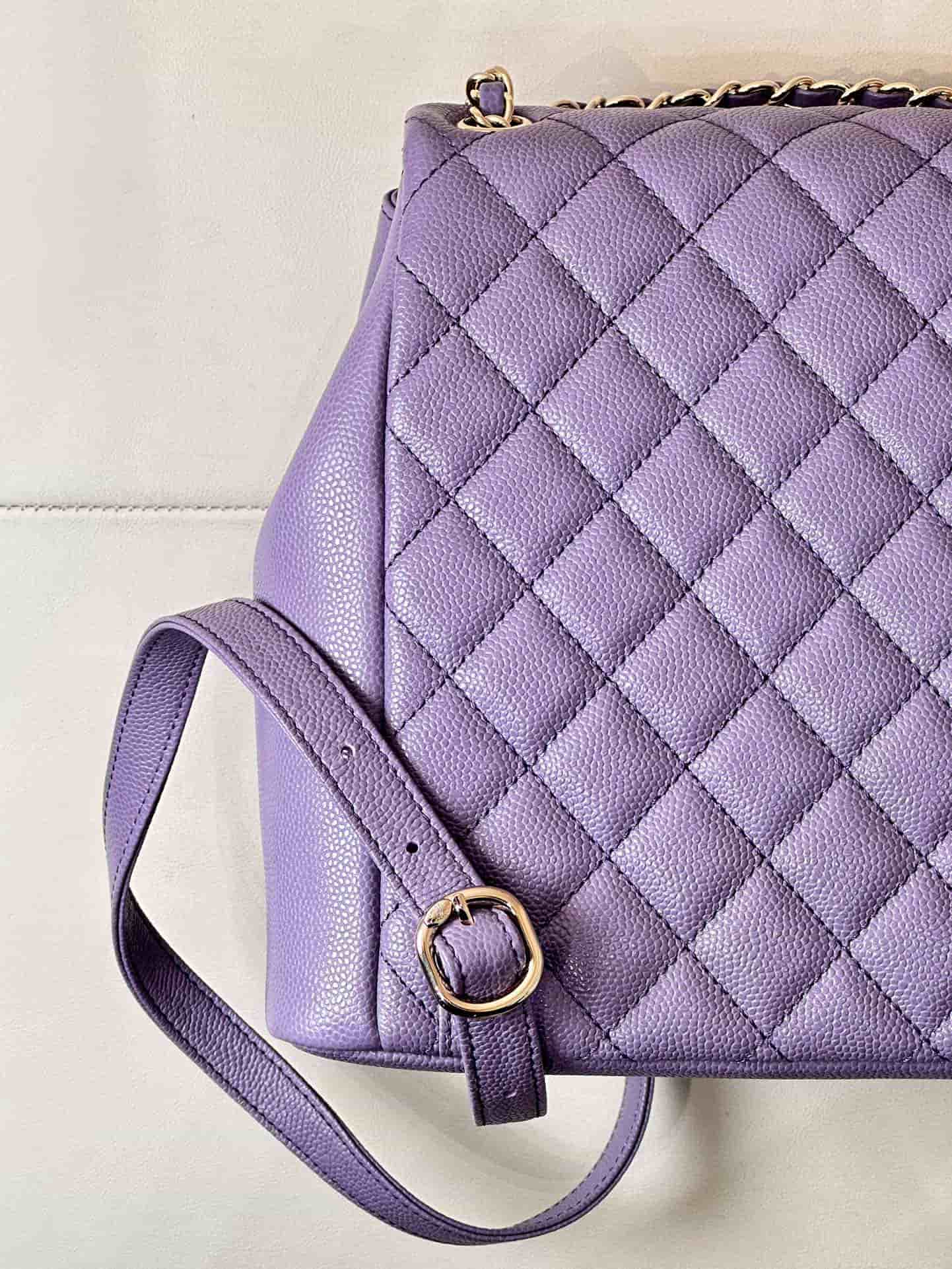 Chanel BACKPACK AS3860 Grained Shiny Calfskin & Gold-Tone Metal Purple TOP