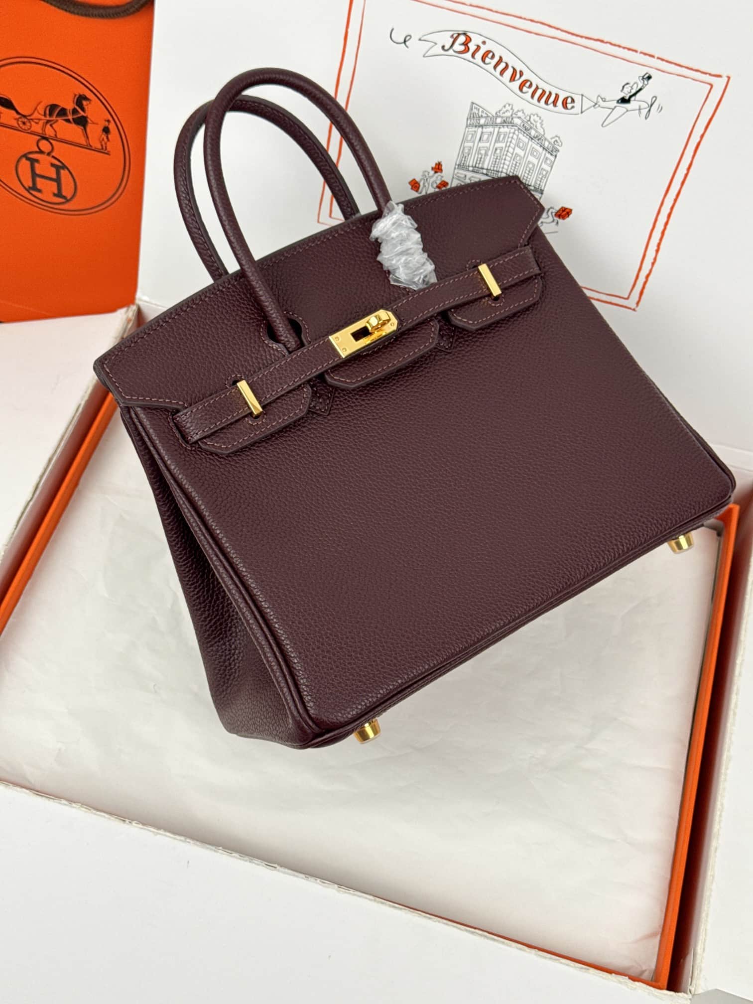 Hermes Birkin 25/30 Bag Togo Calfskin Leather High