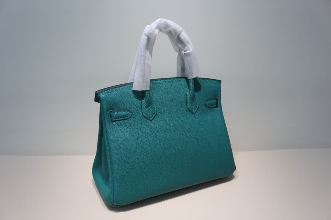 Hermes Birkin 25/30/35cm Bag Togo Leather In Blue Paon WAX High