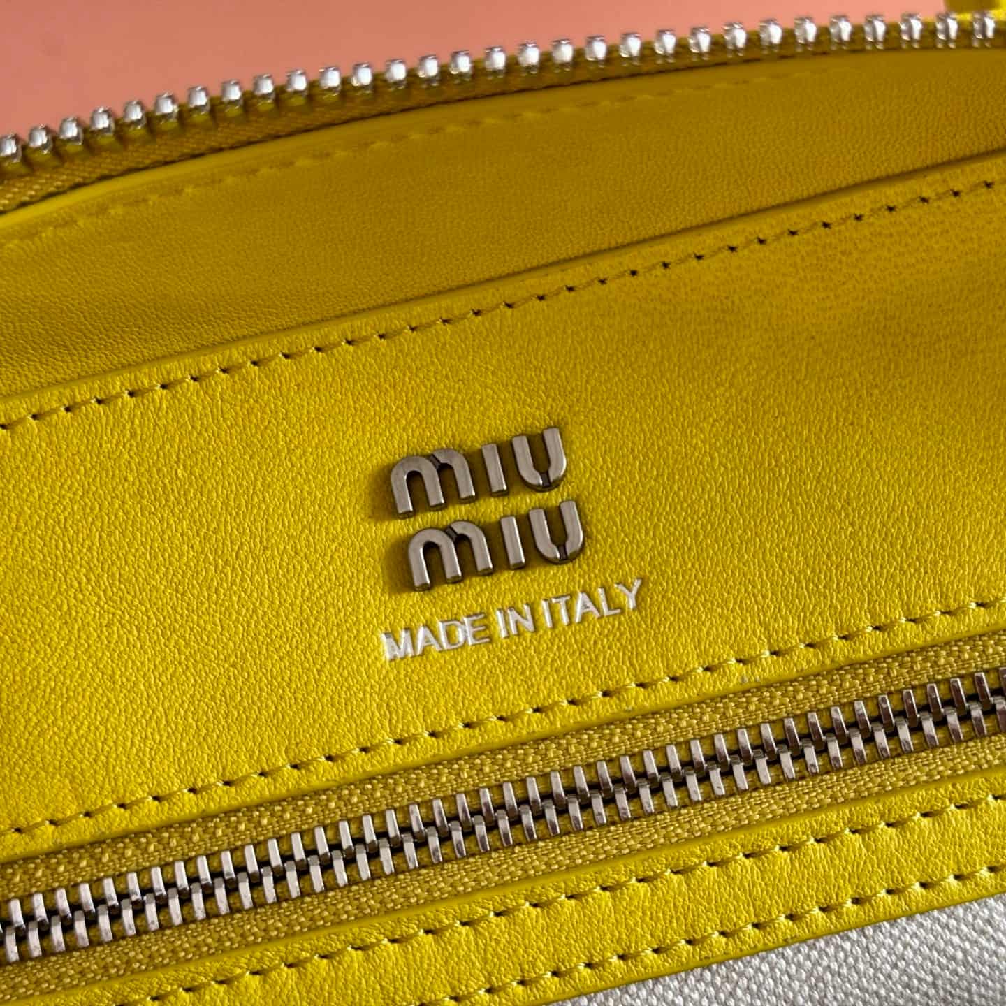 Miu Miu Vivant nappa leather bag Yellow 5BB199 TOP
