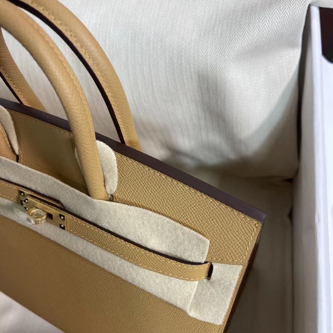 Hermes Birkin Sellier Bag 25/30cm Epsom Leather WAX Biscuit High