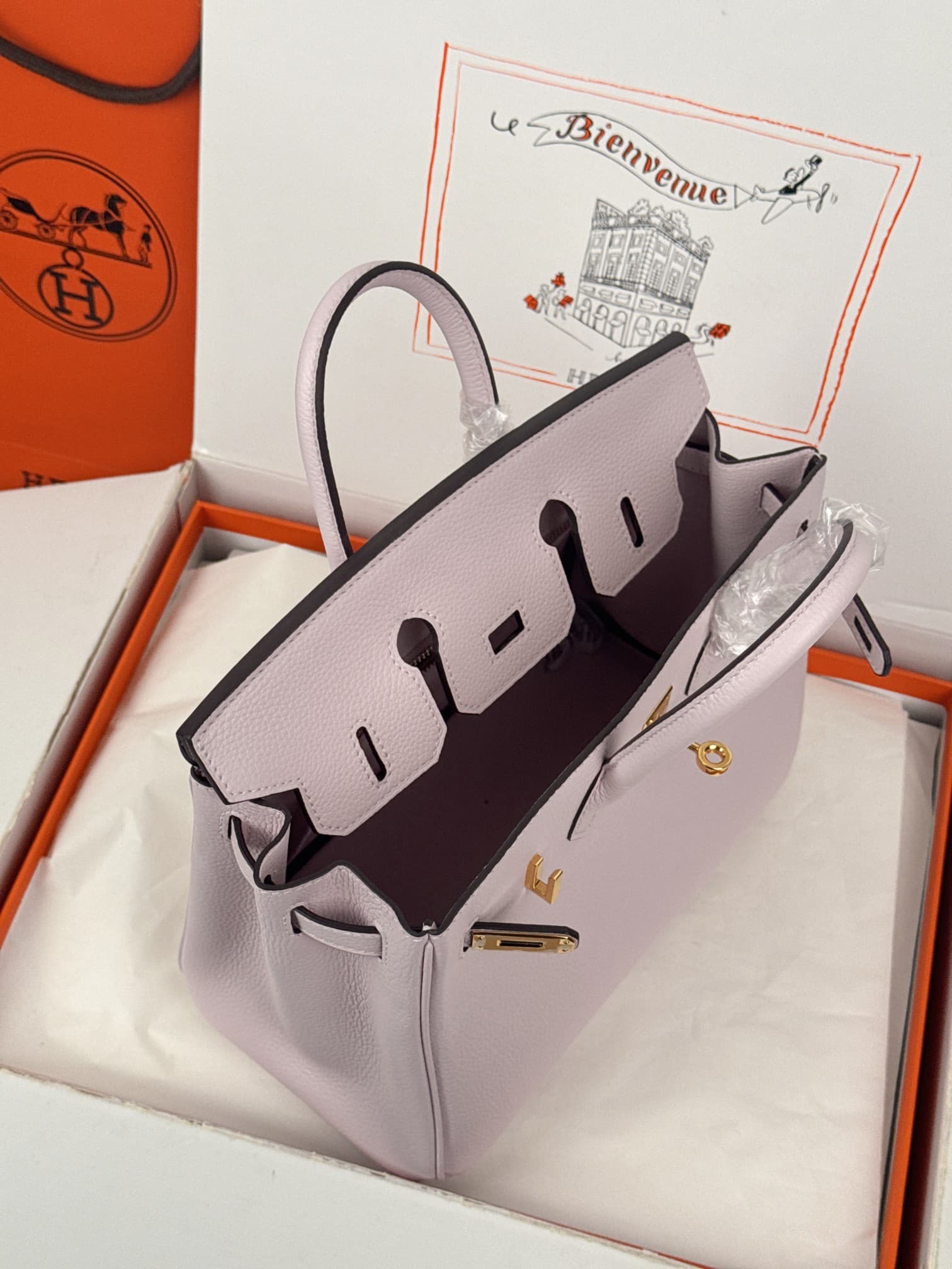 Hermes Birkin 25/30 Bag Togo Calfskin Leather Rose Sheherazade High