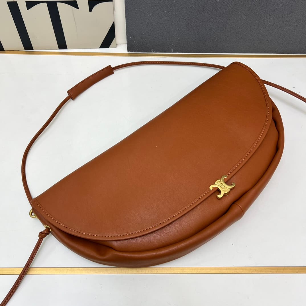 Celine Little Halfmoon Soft Triomphe bag Supple Shiny Lambskin