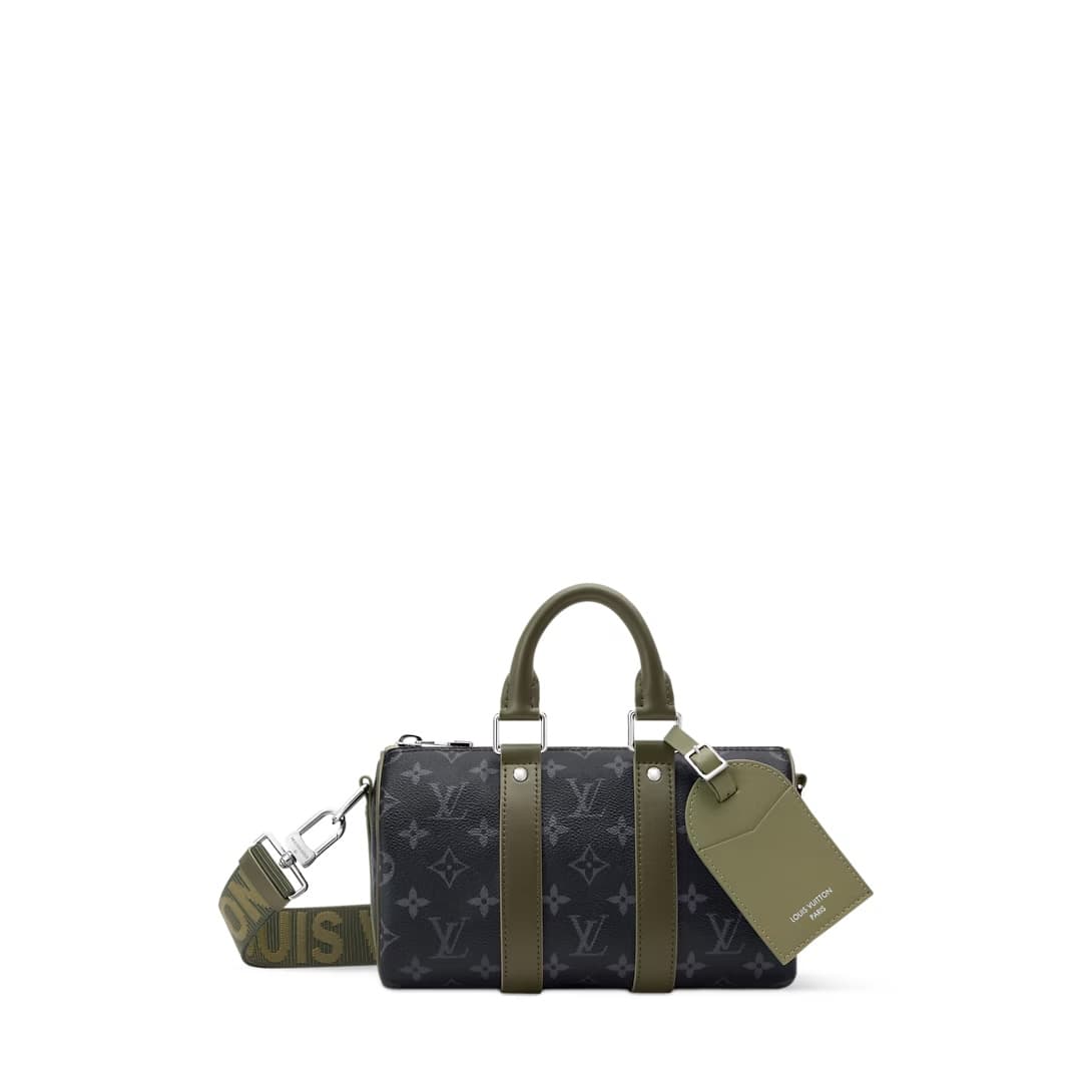 Louis Vuitton Keepall Bandoulière 25 Khaki Green Monogram Eclipse coated canvas M28638 TOP
