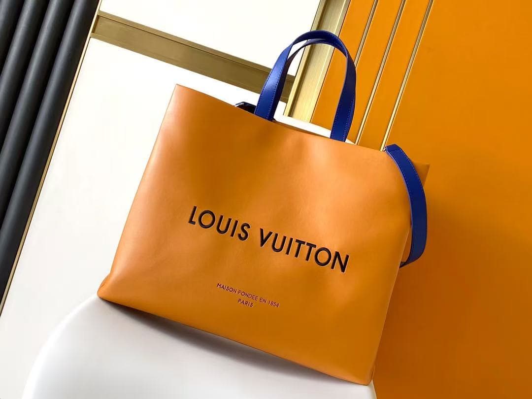 LOUIS VUITTON Shopper Tote MM Cowhide leather M28308 Safran Yellow High