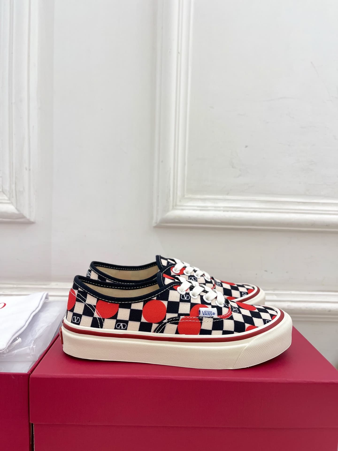 Valentino Garavani and Vans Authentic Checkerboard Men Women Shoes