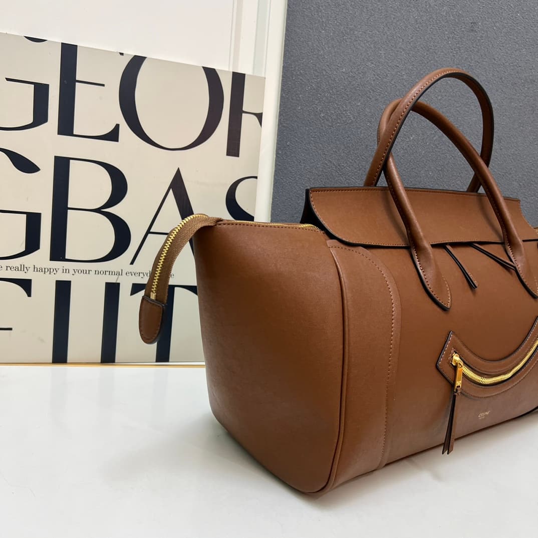 Celine BIG SMILE LUGGAGE IN Natural Supple Calfskin GOLDEN TAN High
