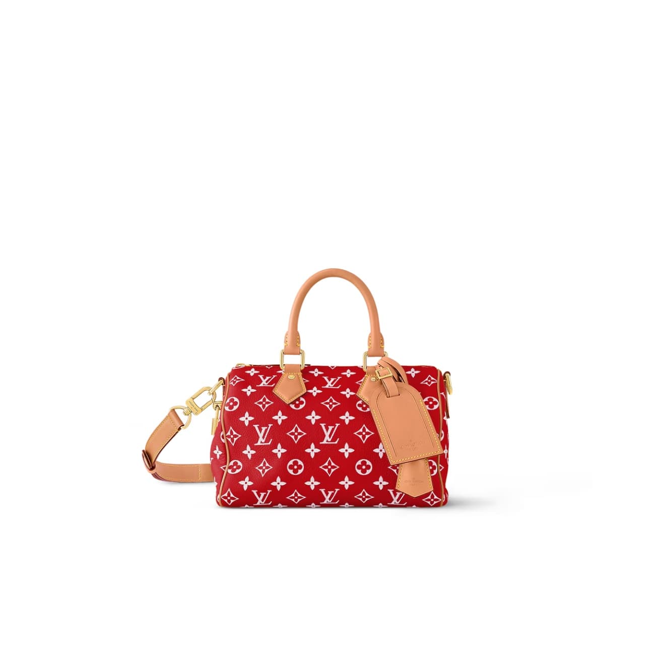 Louis Vuitton Speedy P9 Bandoulière 25 Soft calfskin Monogram Leather M24425 Red TOP