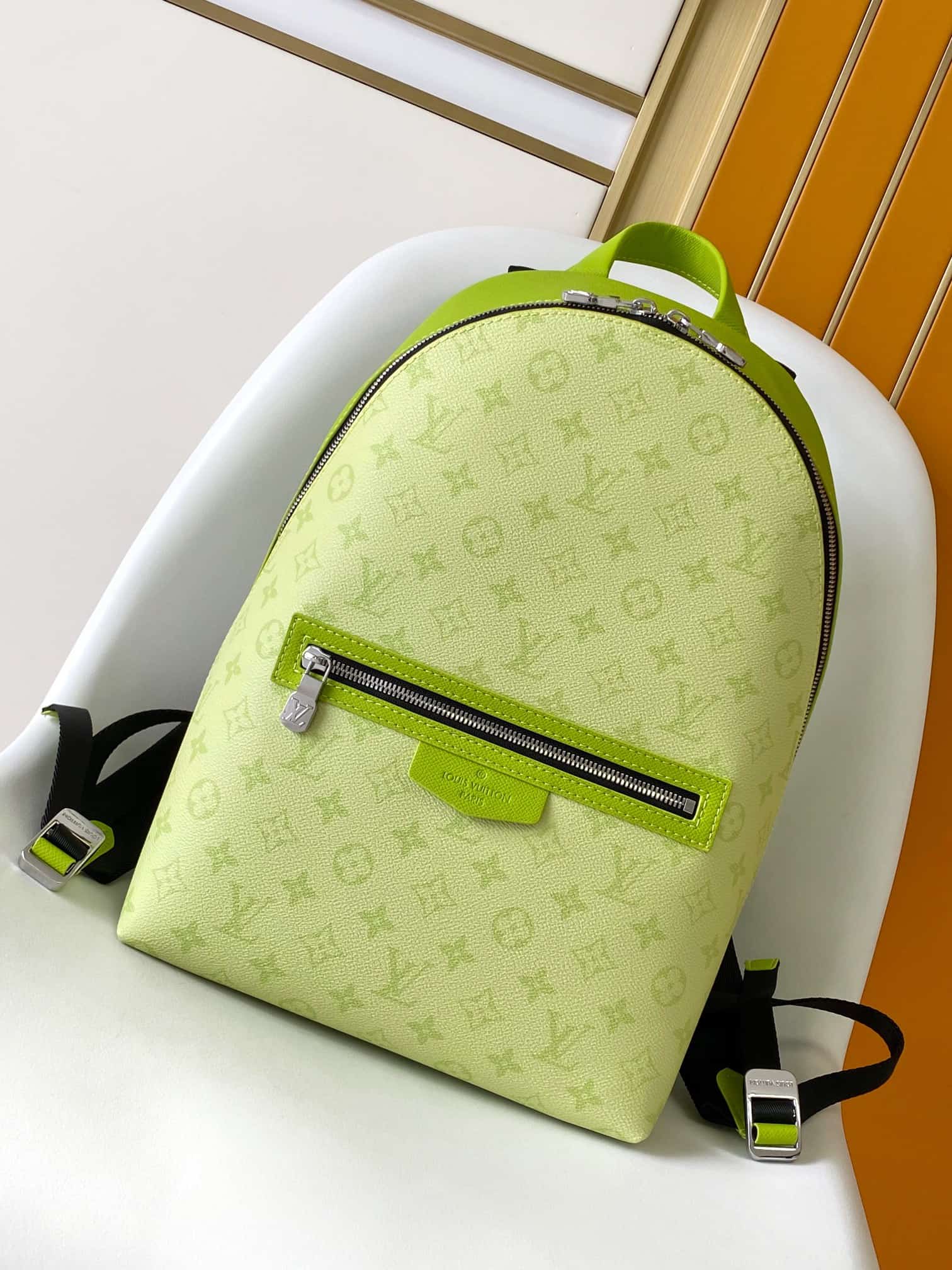 Louis Vuitton Taigarama Discovery Slim Backpack Lemon Yellow Monogram Canvas M14076 High