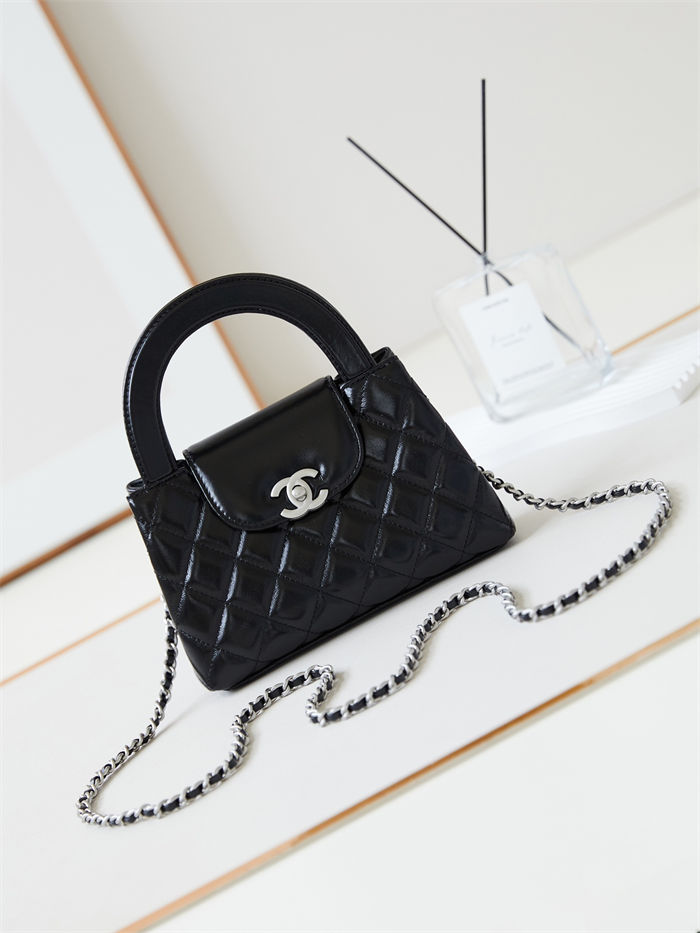 Chanel MINI SHOPPING BAG AS4416 Shiny Aged Calfskin & Silver-Tone Metal Black A