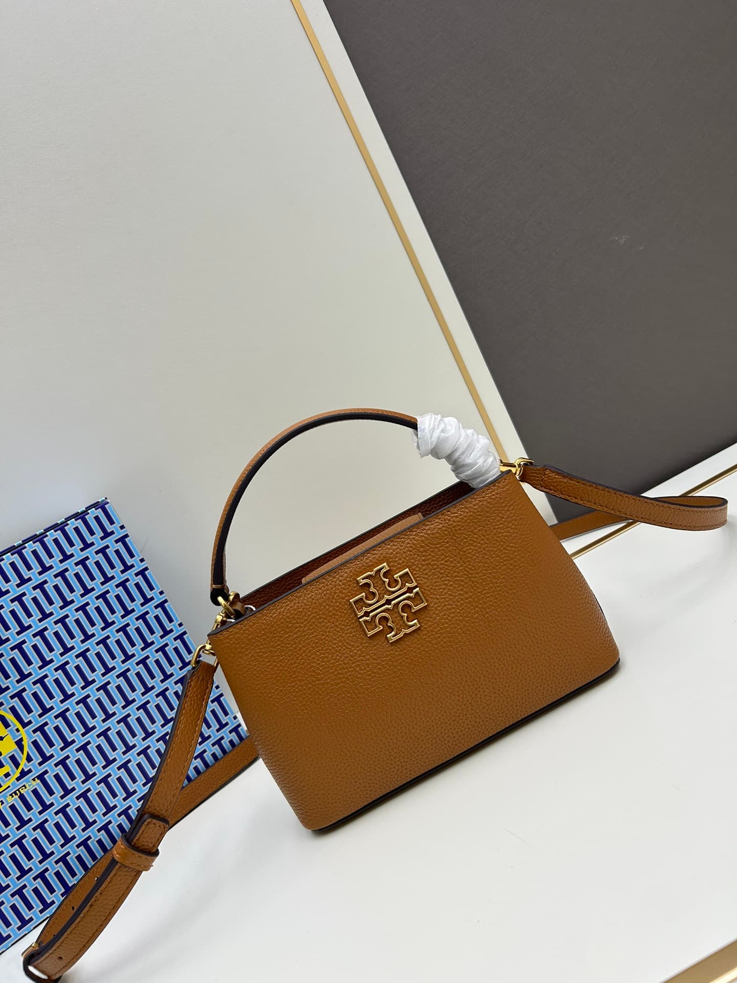Tory Burch Britten Micro Satchel Caramel High