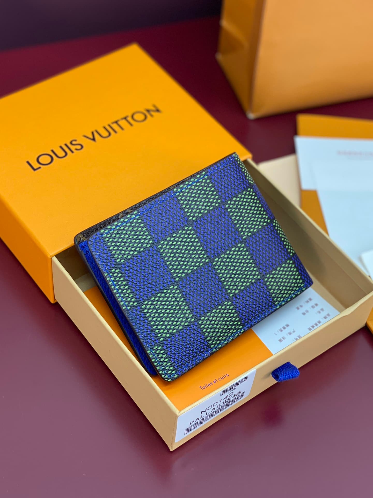 Louis Vuitton Multiple Wallet Damier Heritage coated canvas N00142  Blue Green High