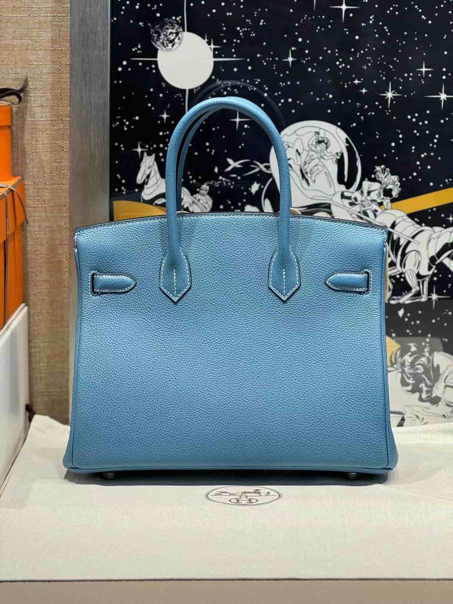 Hermes Birkin 25/30/35cm Bag Togo Leather In Denim Fonce WAX High