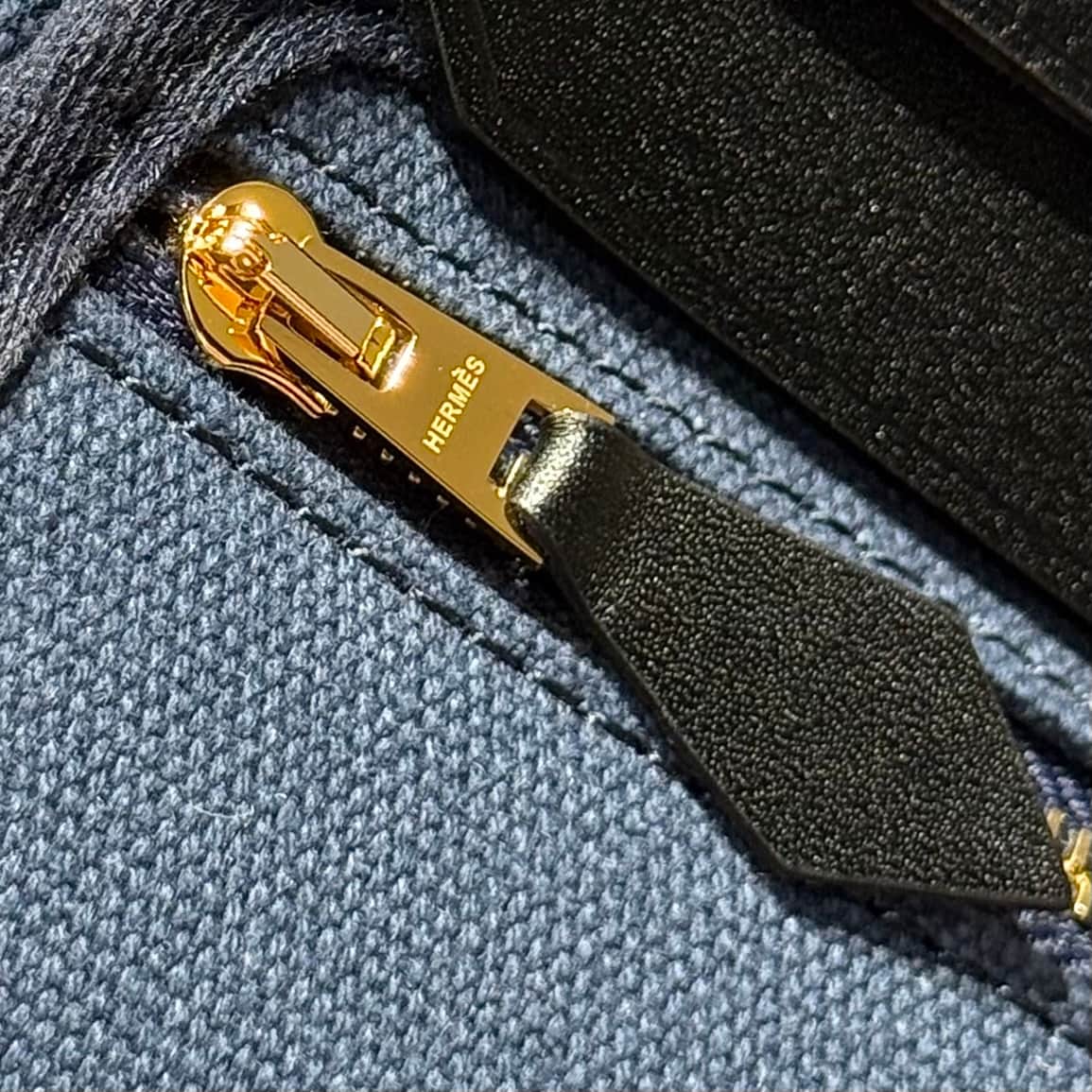 Hermes Herbag Zip Mini 20 bag Canvas and Leather Deep Bleu TOP